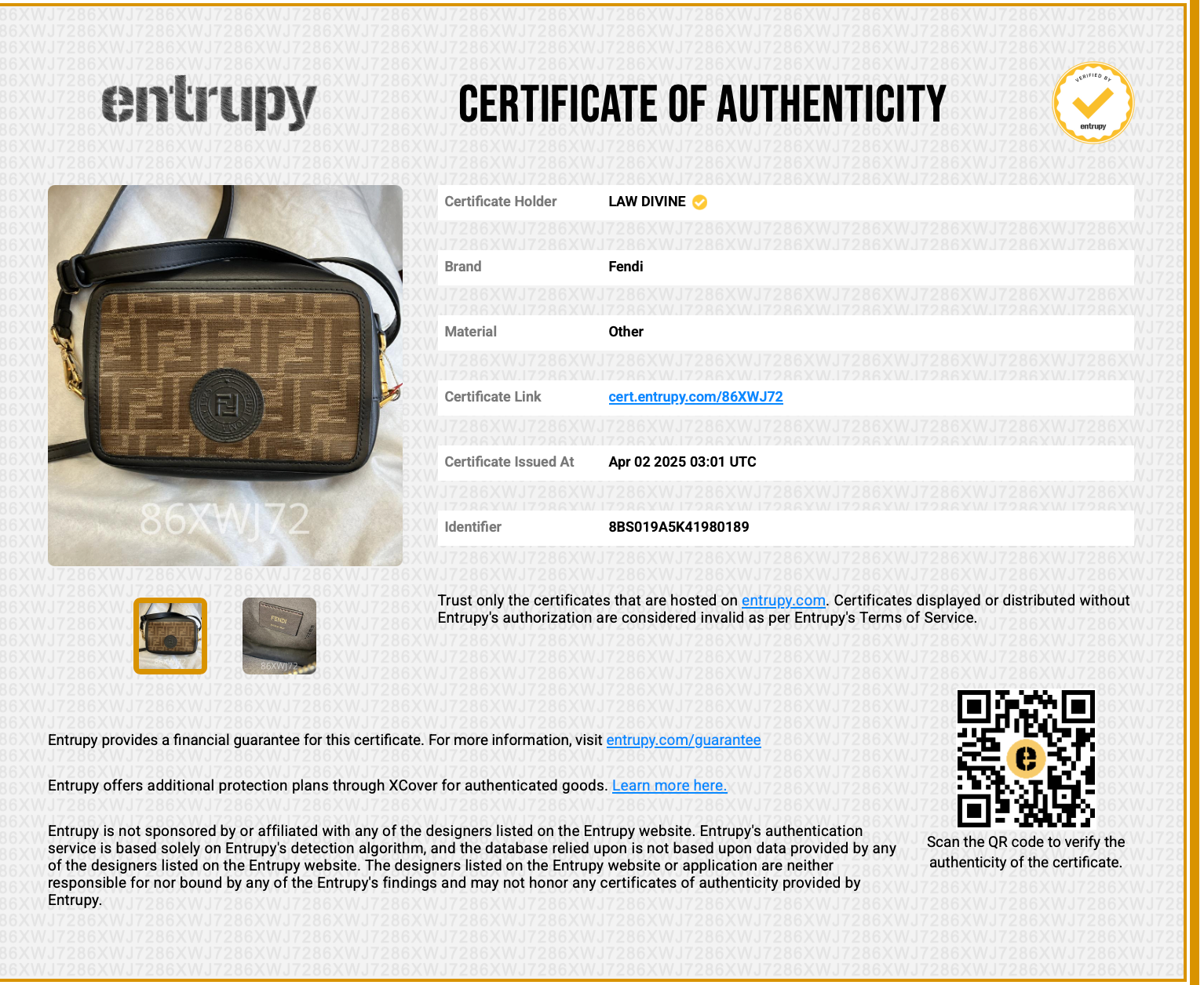 FF Logo Stamp Camera Bag Zucca Coated Canvas Mini