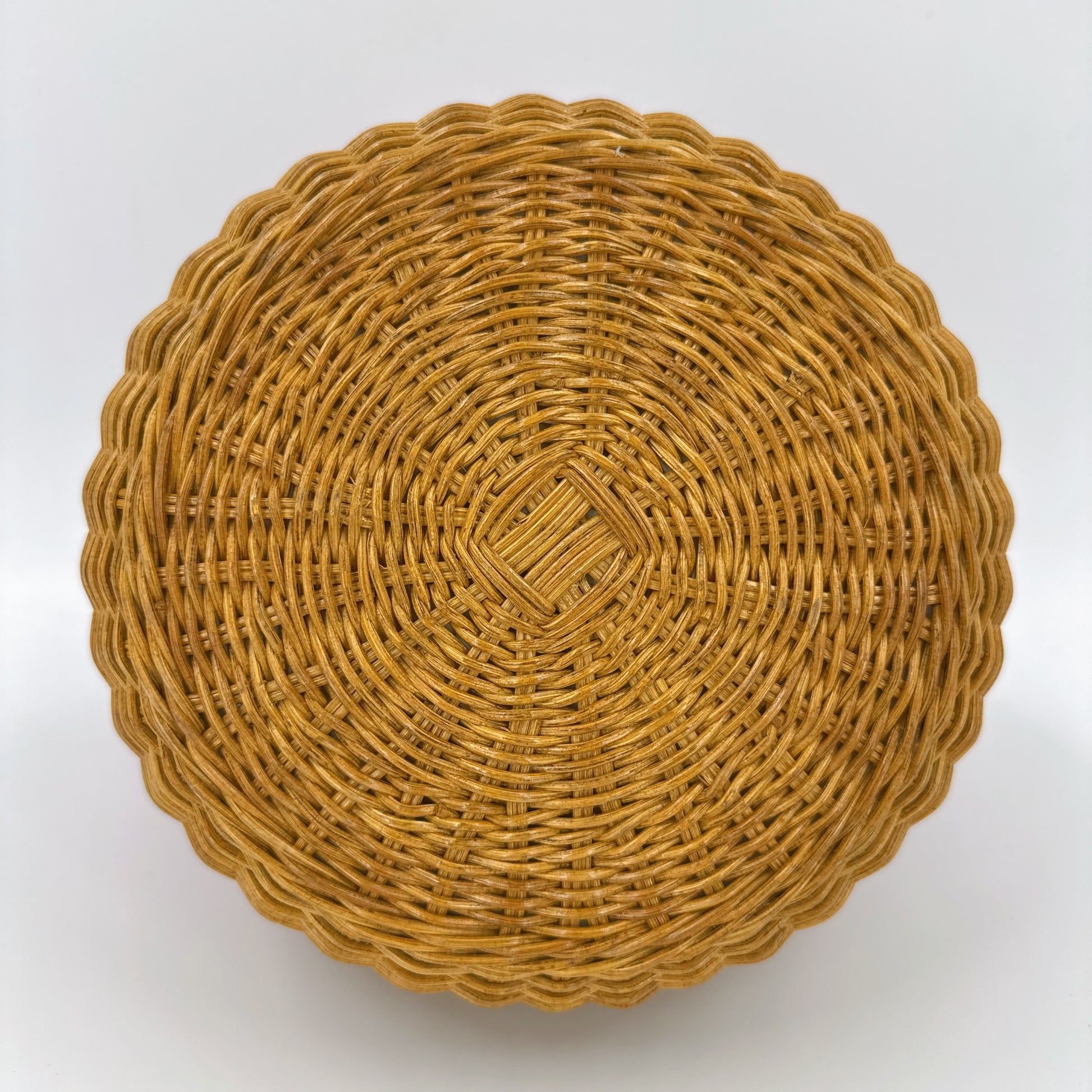 Nappa Matelasse Wicker Basket Bag Rosa Miele NJ