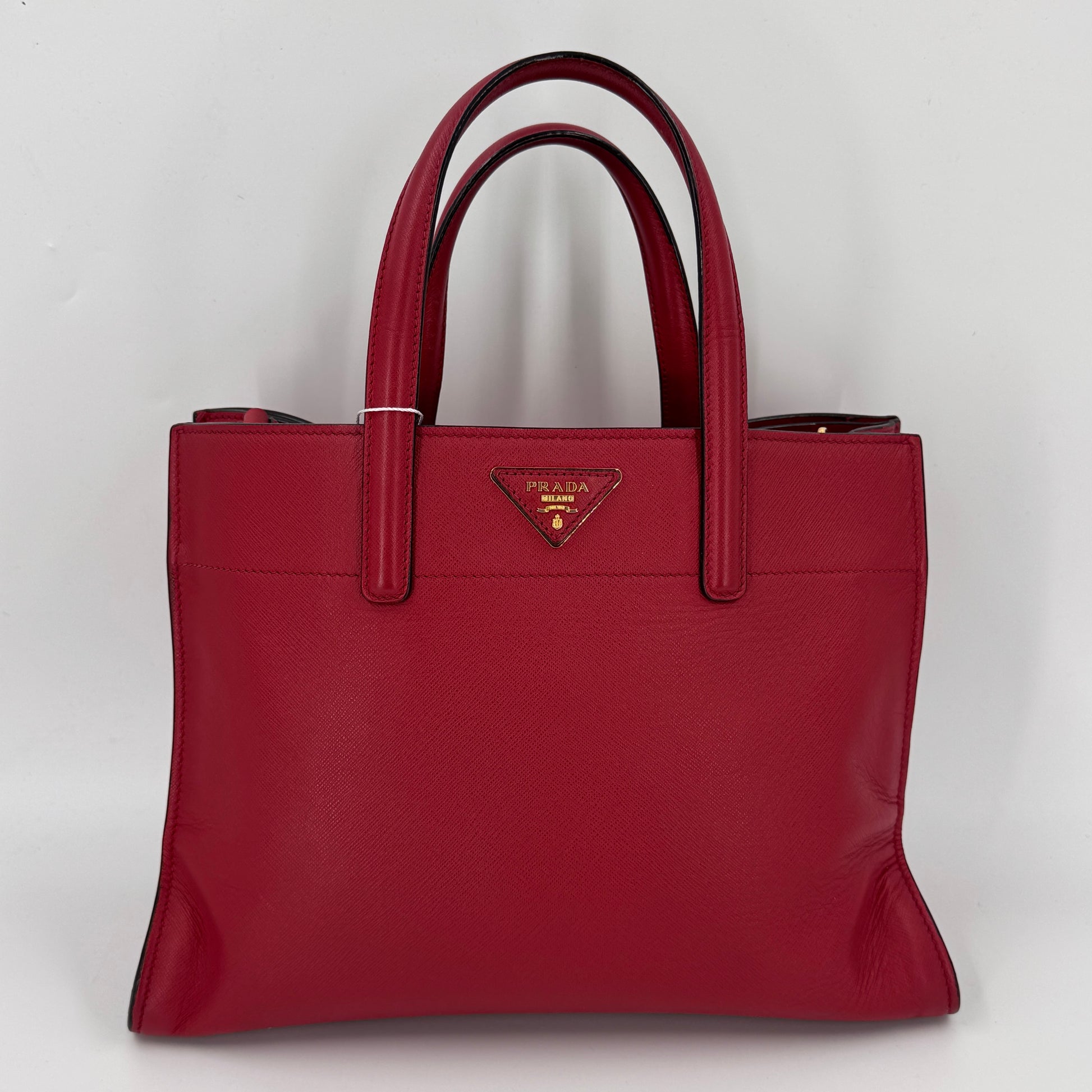 Saffiano Soft Triple Pocket Tote Rosso NJ