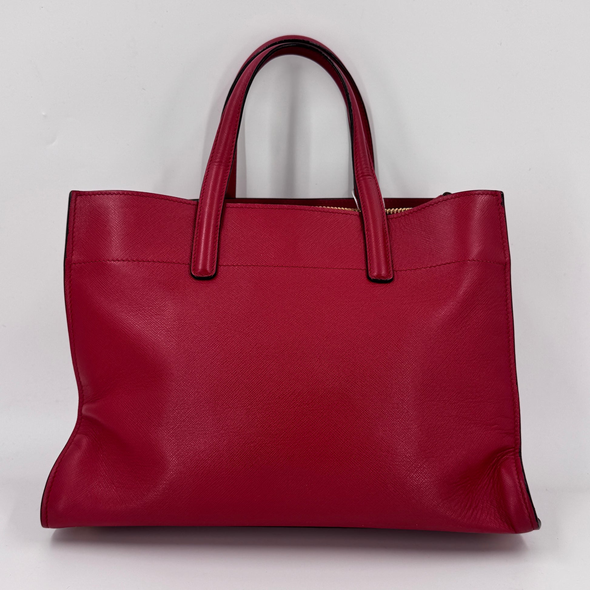 Saffiano Soft Triple Pocket Tote Rosso NJ