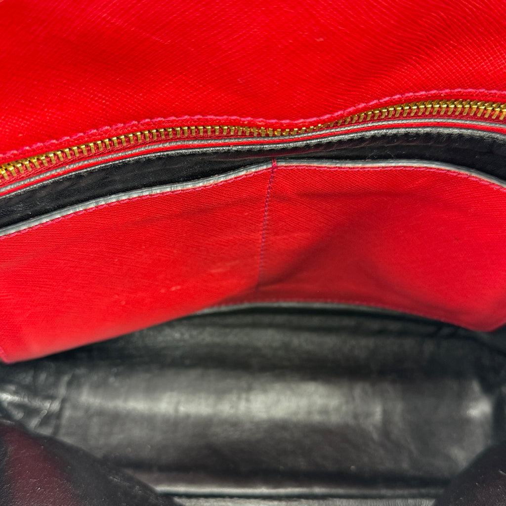 Saffiano Soft Triple Pocket Tote Rosso NJ