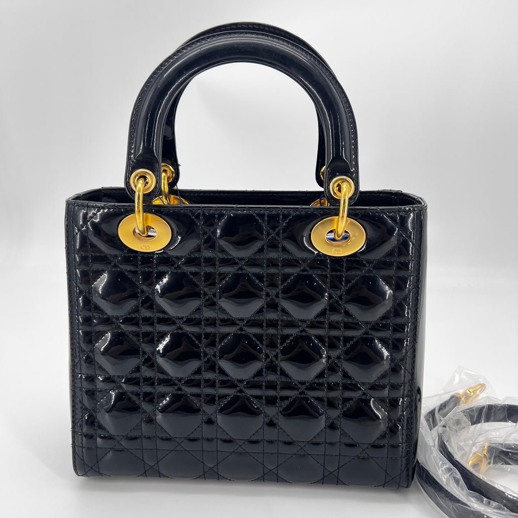 Lady Dior Bag Cannage Quilt Patent Medium - Twins