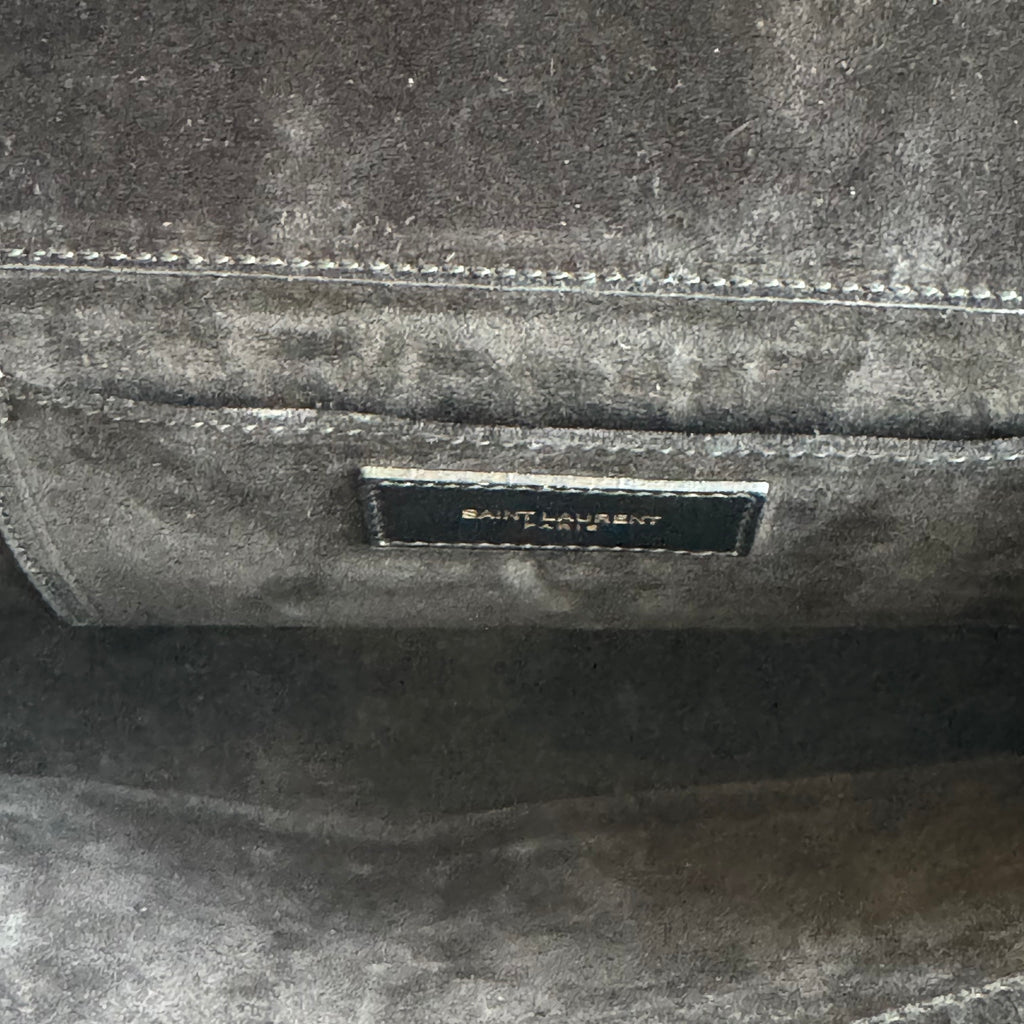 Saint Laurent  Textured Calfskin Y Ligne Clutch Black