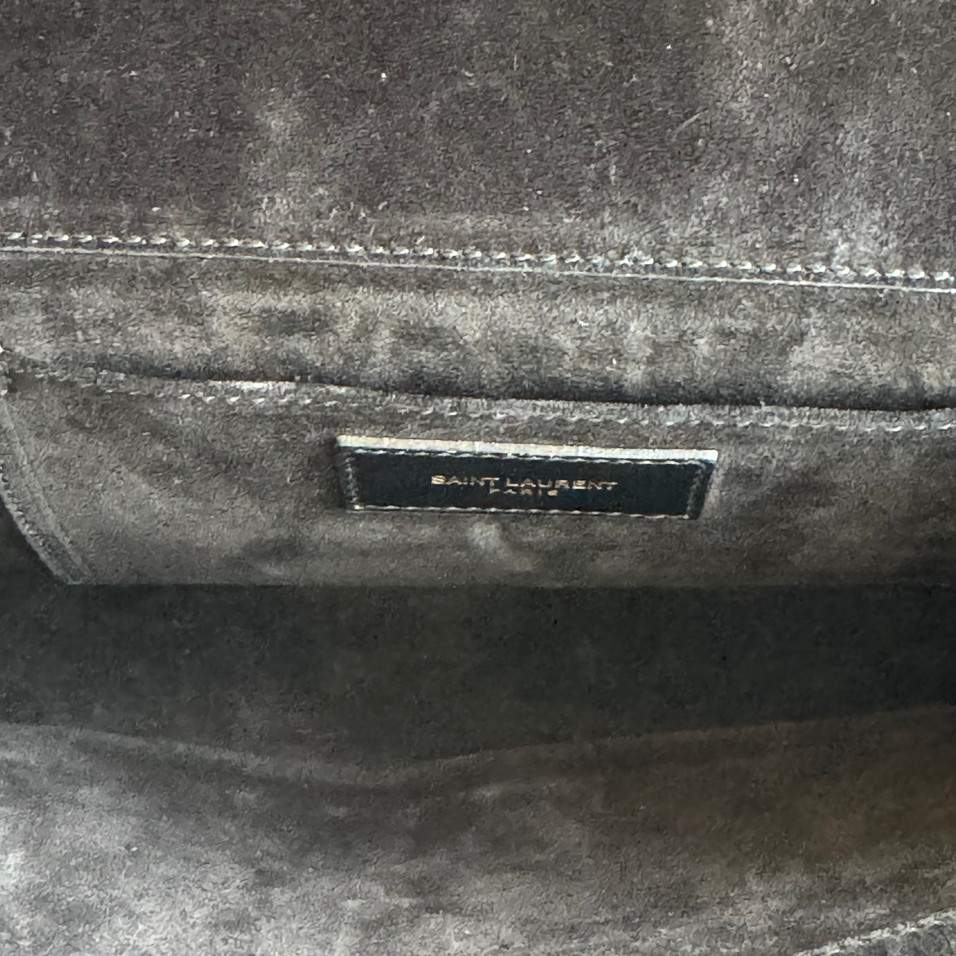 Saint Laurent  Textured Calfskin Y Ligne Clutch Black
