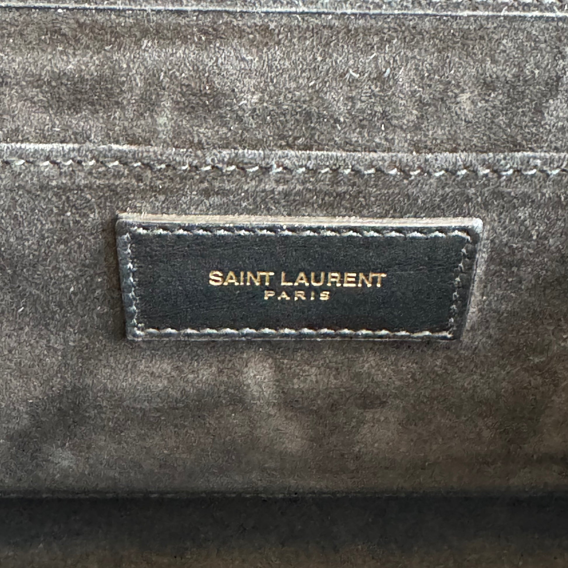 Saint Laurent  Textured Calfskin Y Ligne Clutch Black