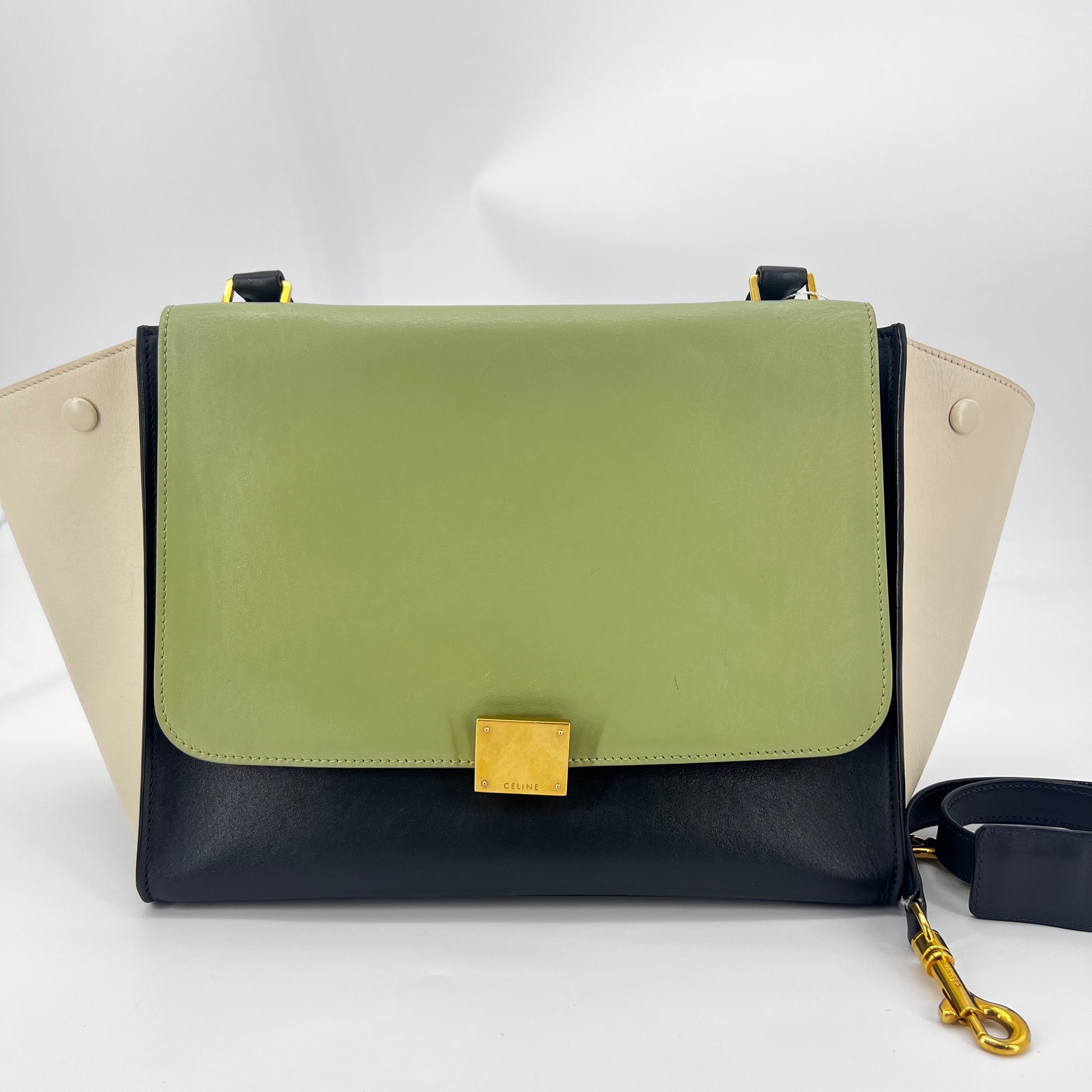 Tricolor Trapeze Bag Leather Medium - twins