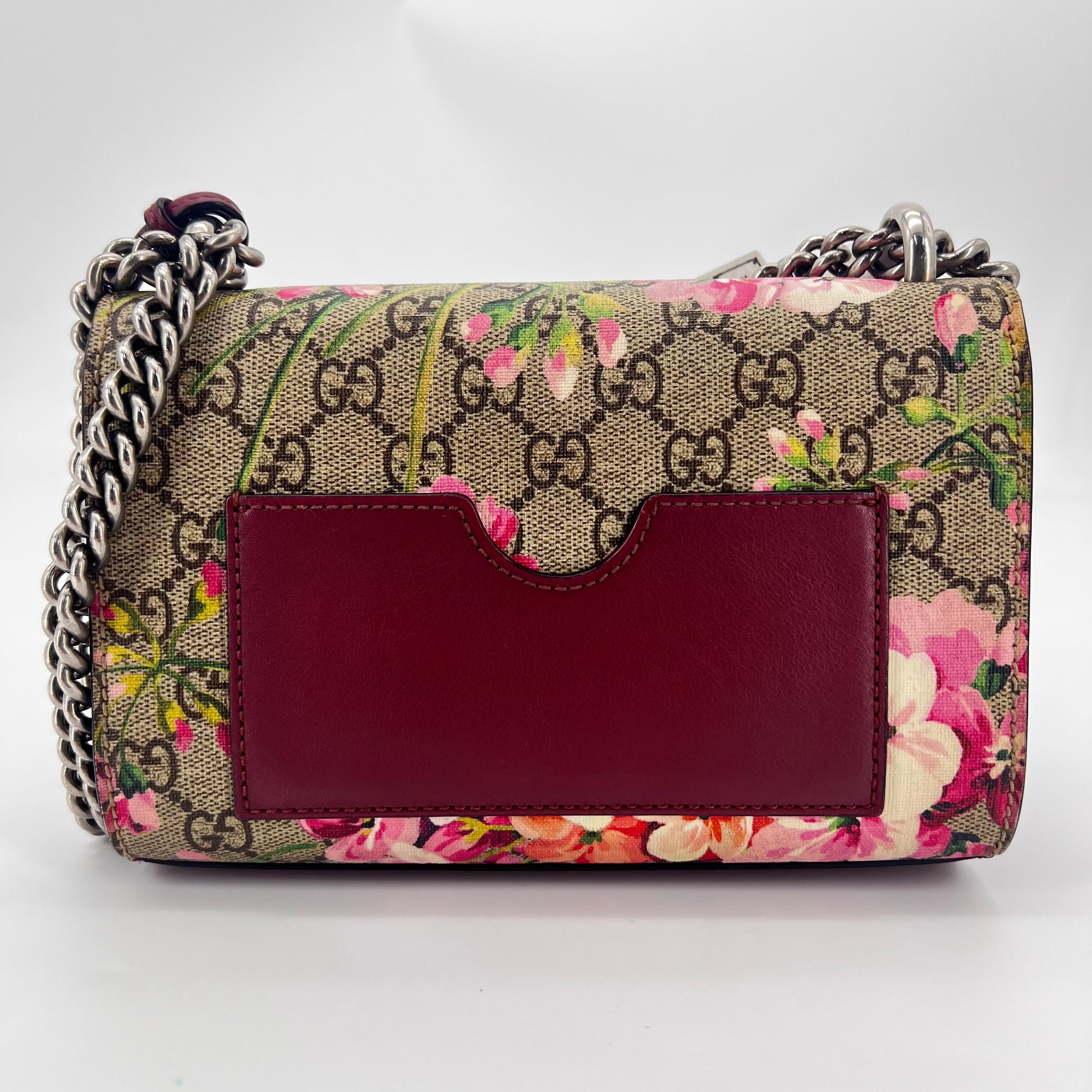 Padlock Shoulder Bag Blooms Print GG Coated Canvas Small - twins