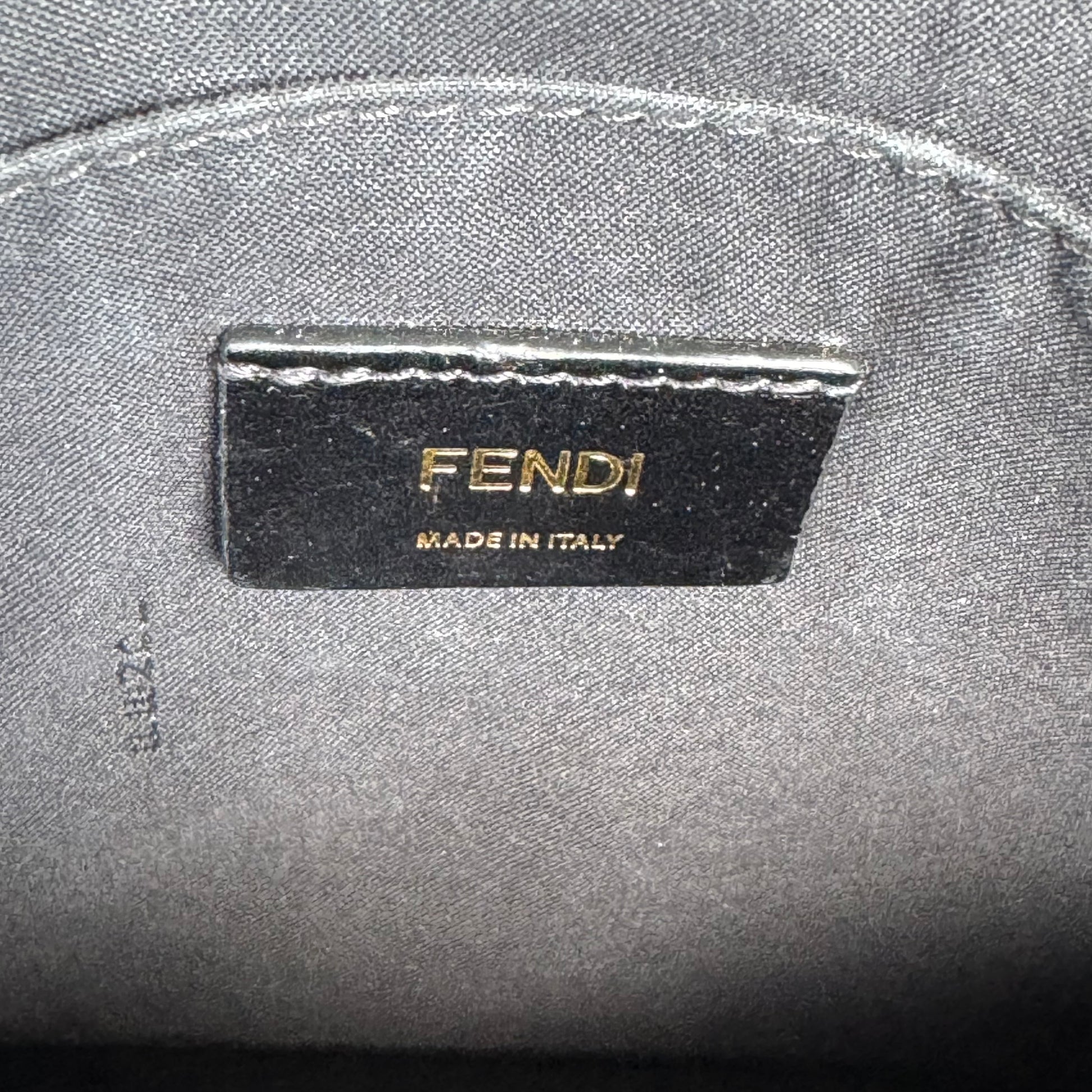 Fendi Black Leather Monster Flat Clutch