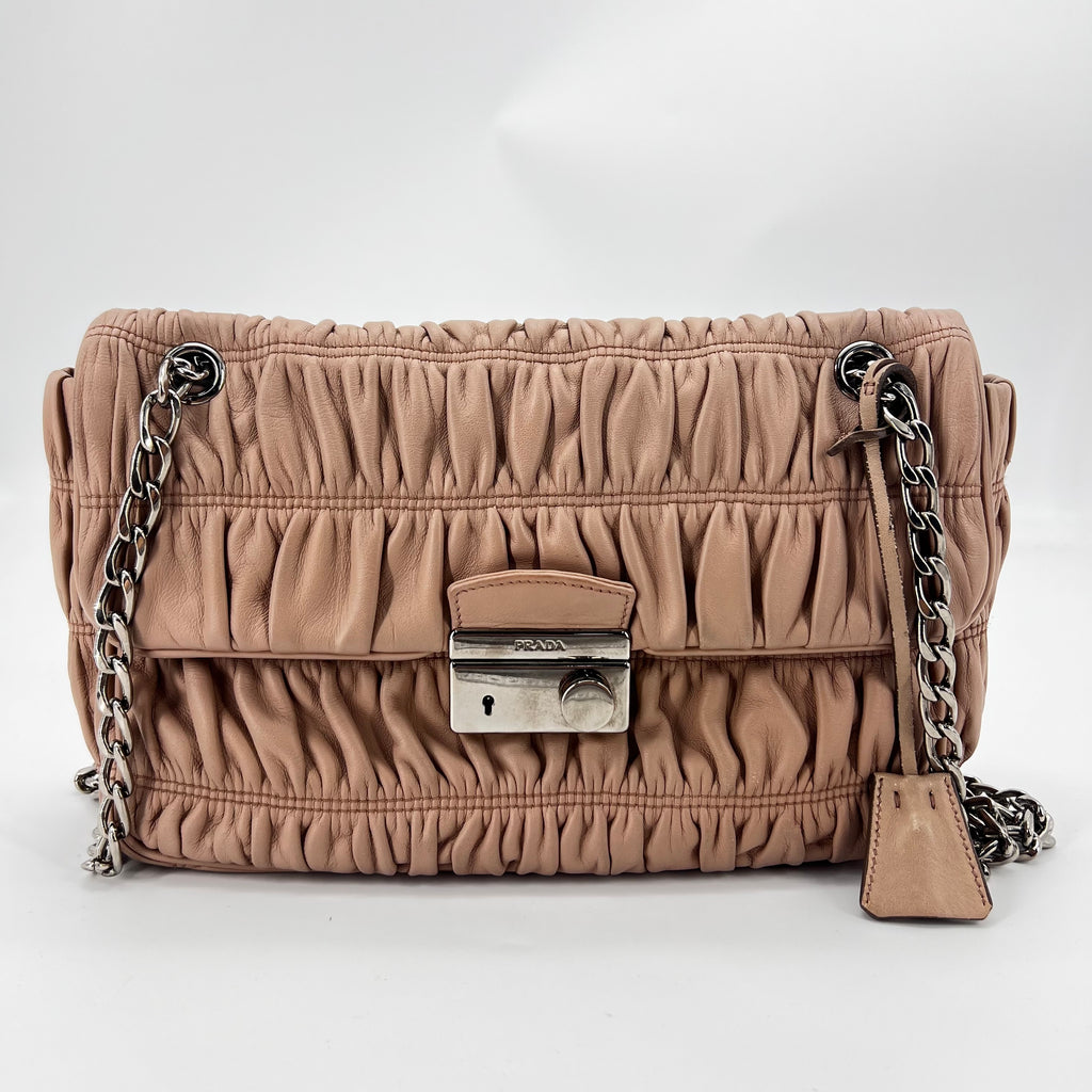 Gaufre Flap Shoulder Bag Nappa Leather Medium twins