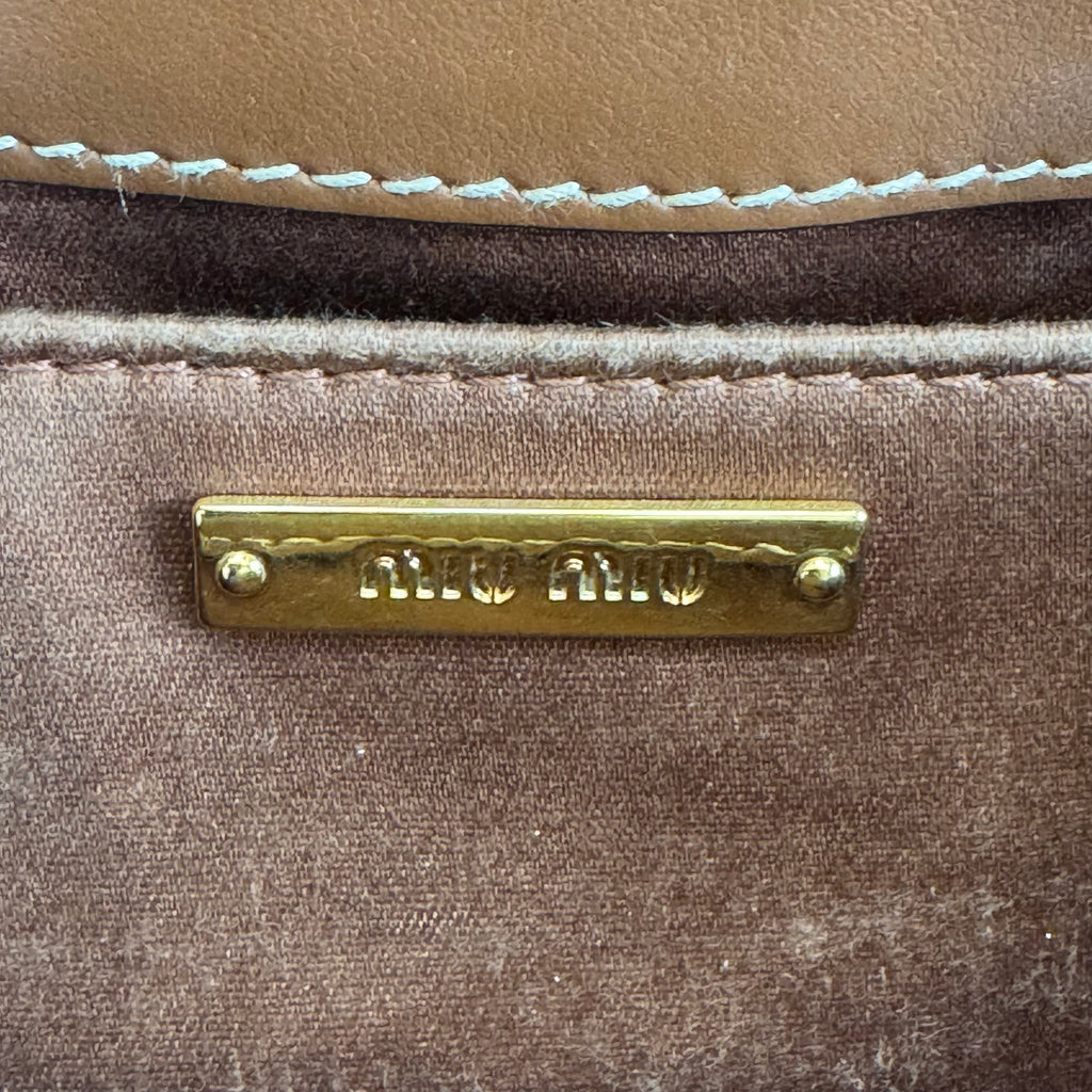 City Calf Snap Lock Shoulder Bag Cognac