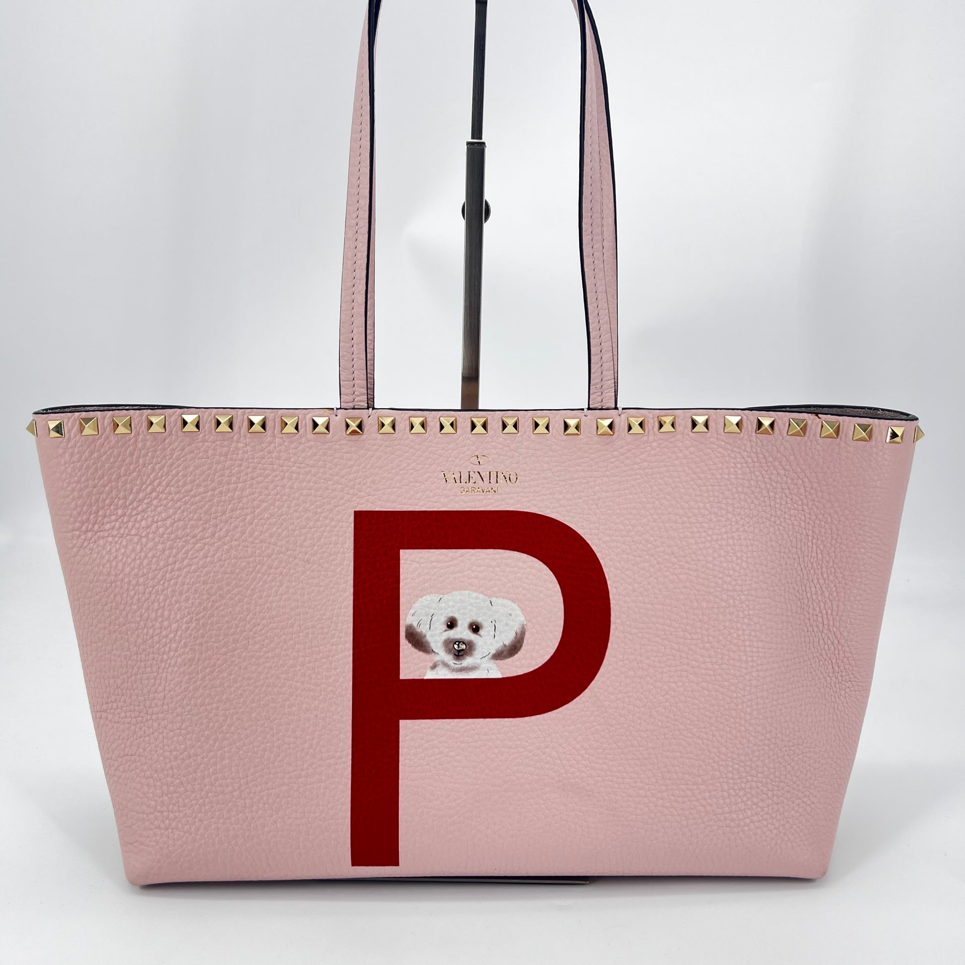 Rockstud Pet Customizable Small Tote Bag - twins