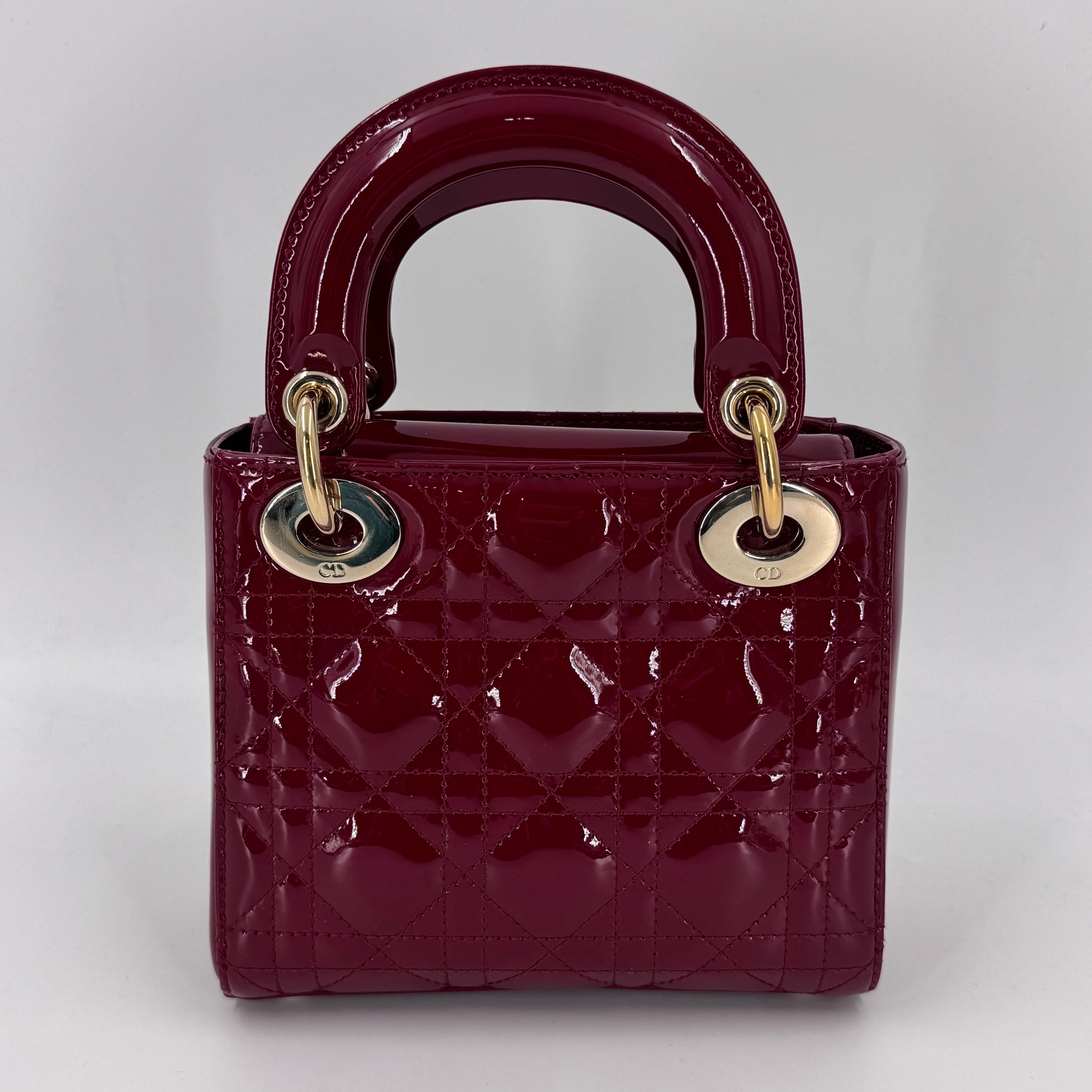 Patent Cannage Mini Lady Dior Red NJ