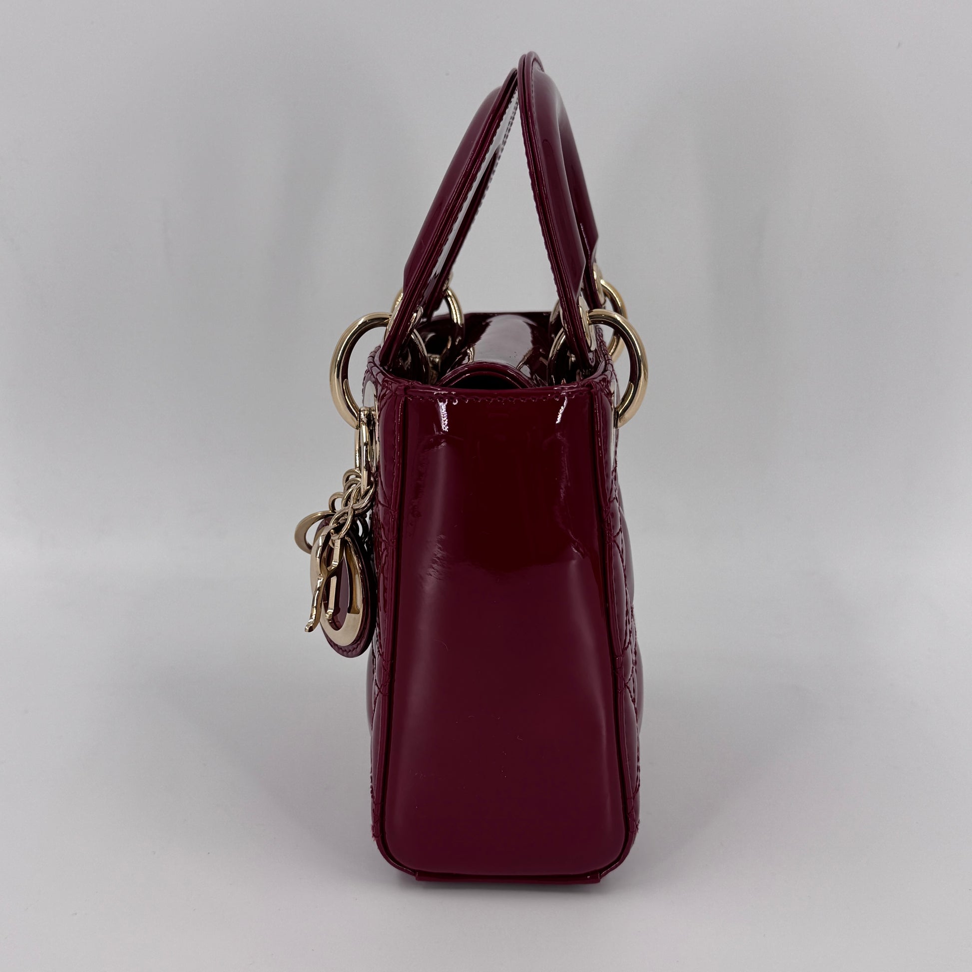 Patent Cannage Mini Lady Dior Red NJ