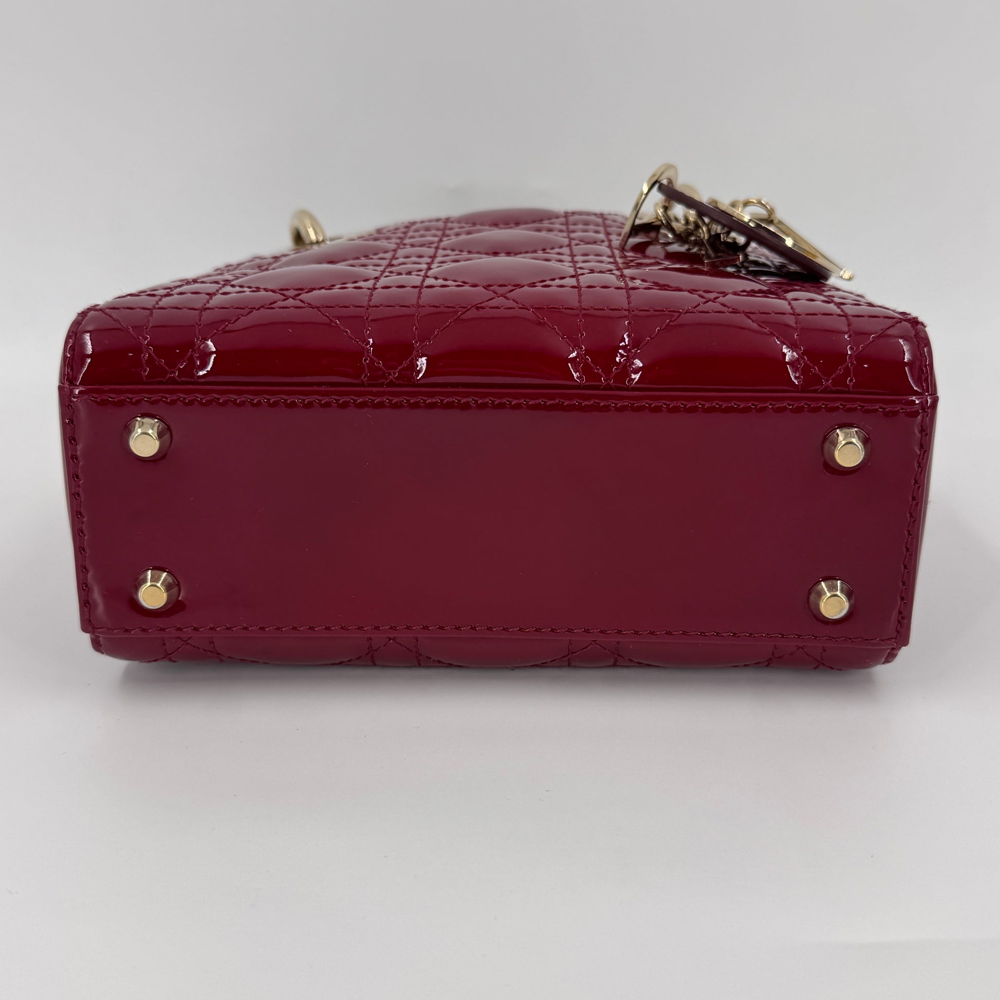 Patent Cannage Mini Lady Dior Red NJ