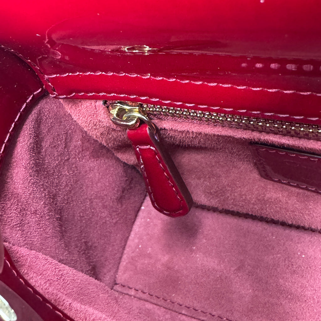 Patent Cannage Mini Lady Dior Red NJ