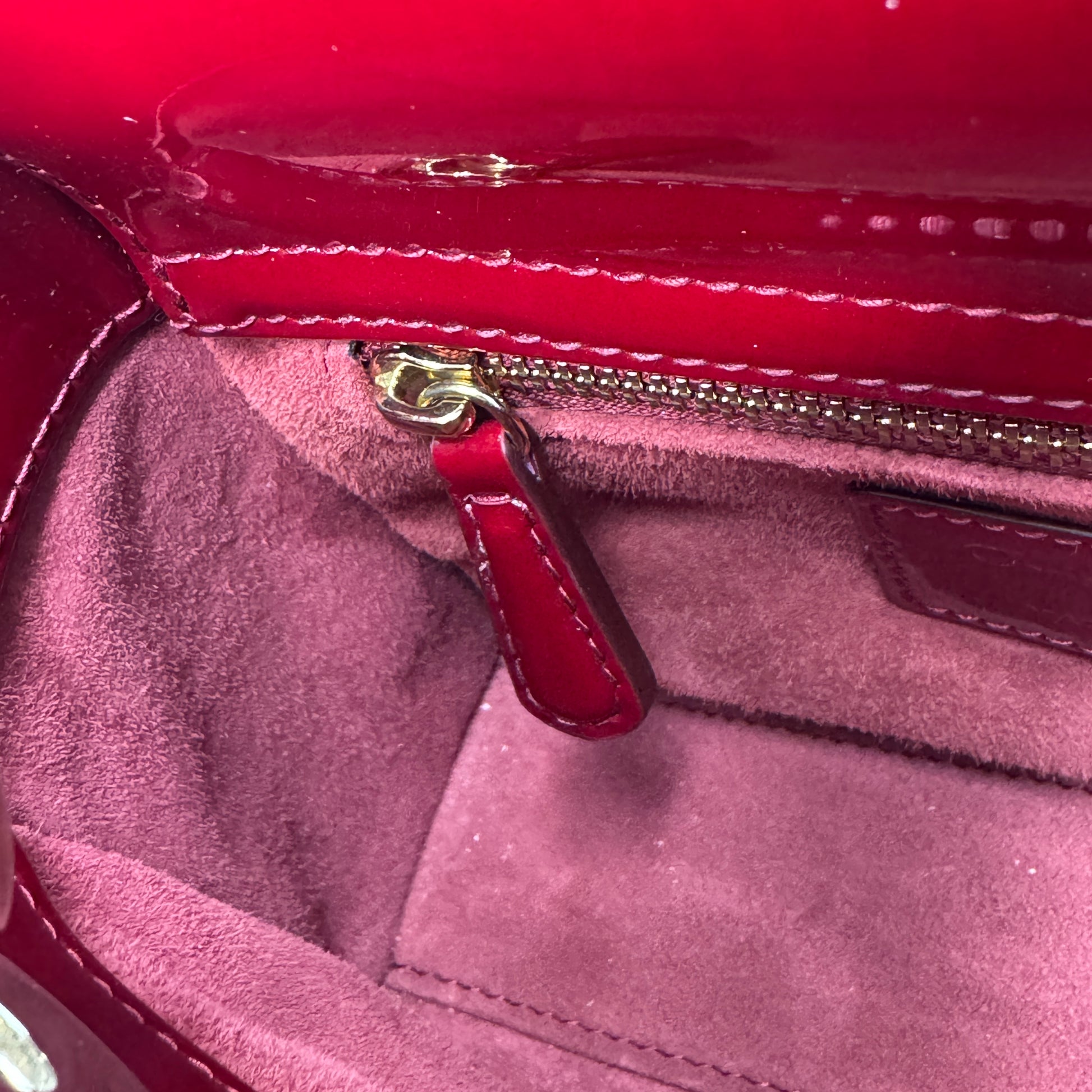 Patent Cannage Mini Lady Dior Red NJ
