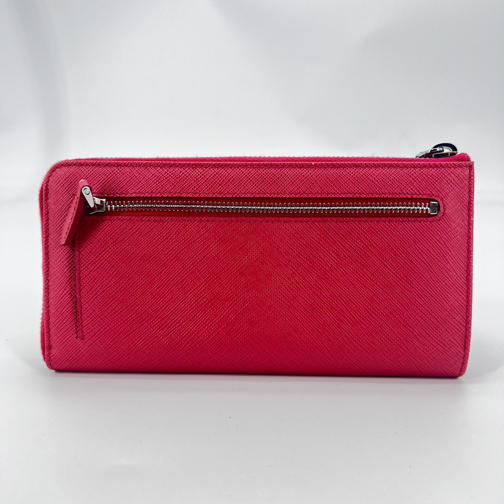 Zip Around Wallet Saffiano Leather Long Twins