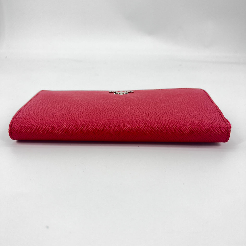 Zip Around Wallet Saffiano Leather Long Twins