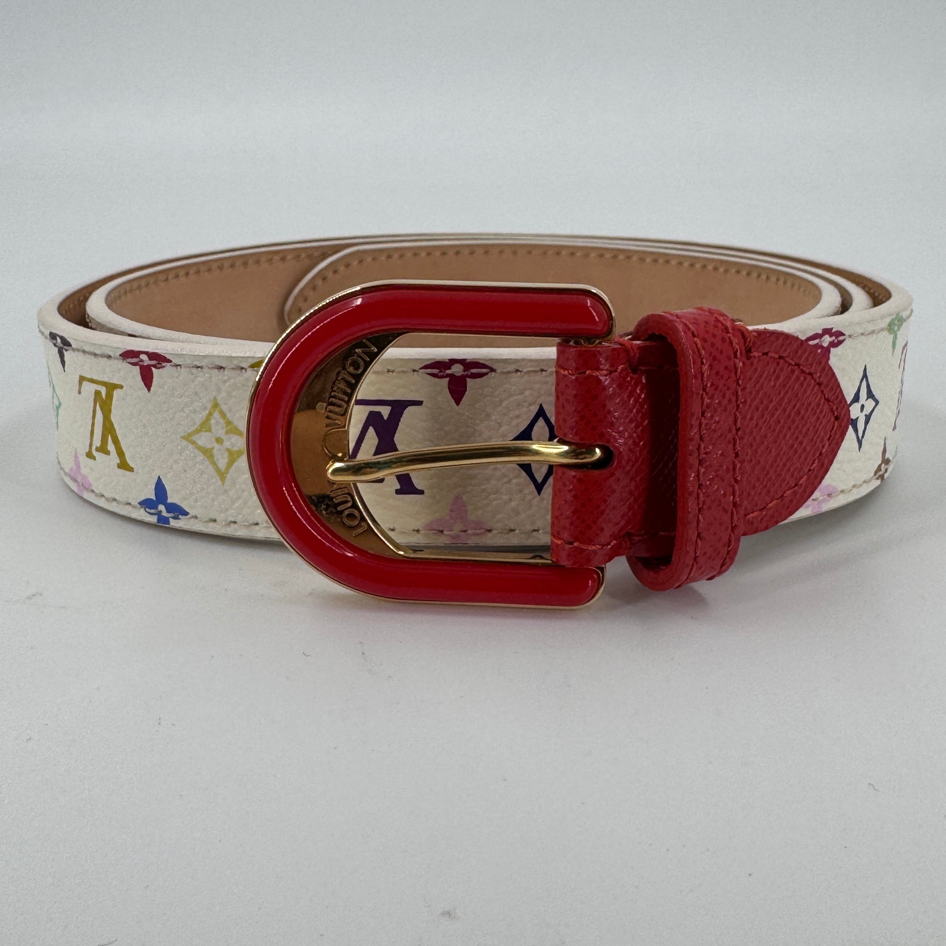 Monogram Multicolor Belt White Red NJ