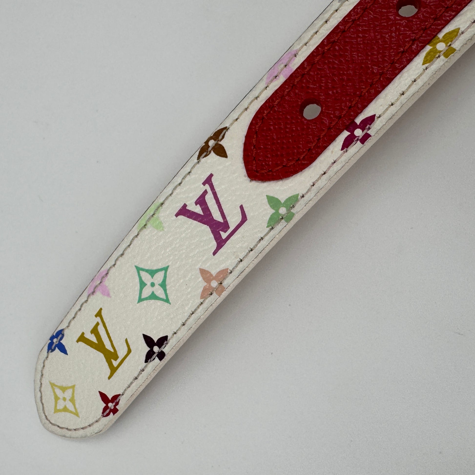 Monogram Multicolor Belt White Red NJ