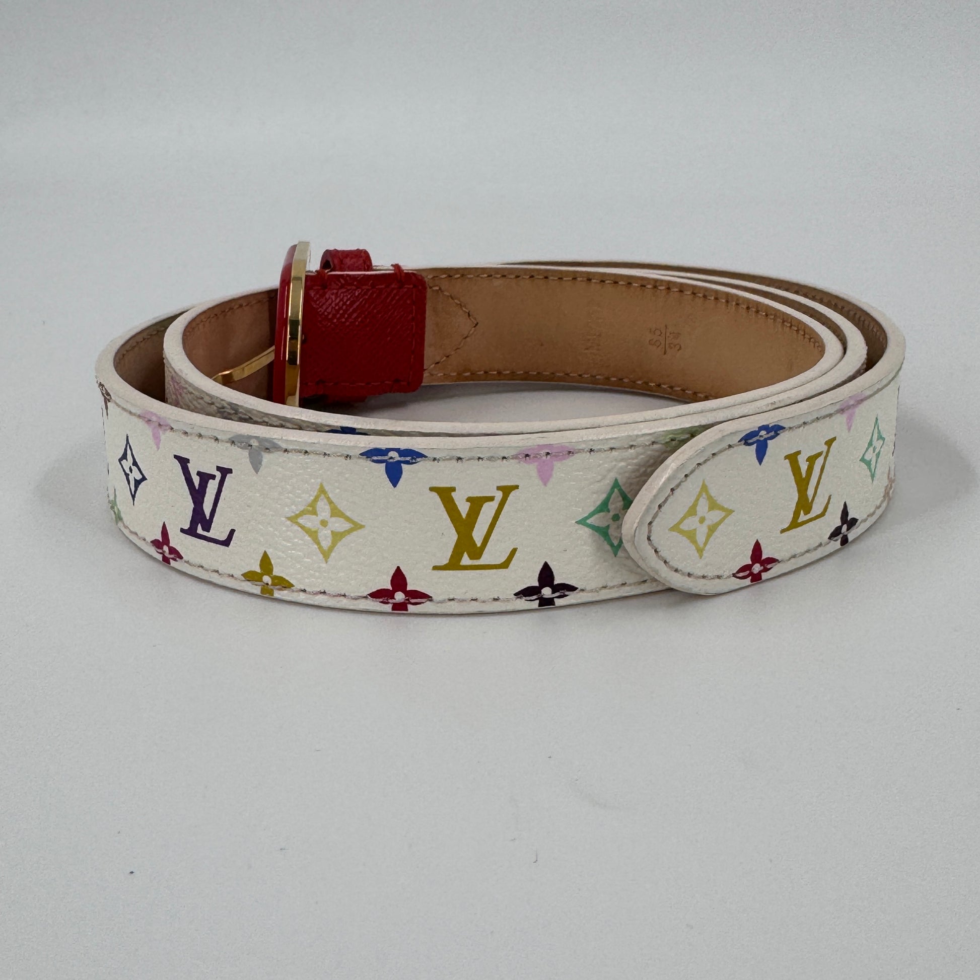 Monogram Multicolor Belt White Red NJ