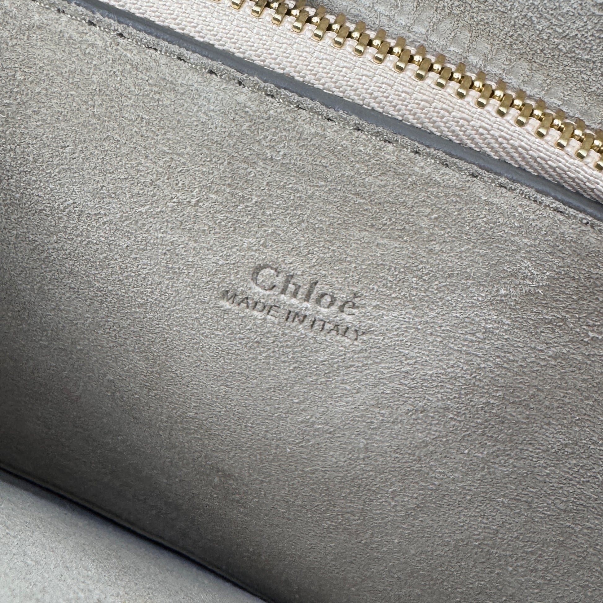 Calfskin Suede Medium Faye Shoulder Bag Motty Grey NJ