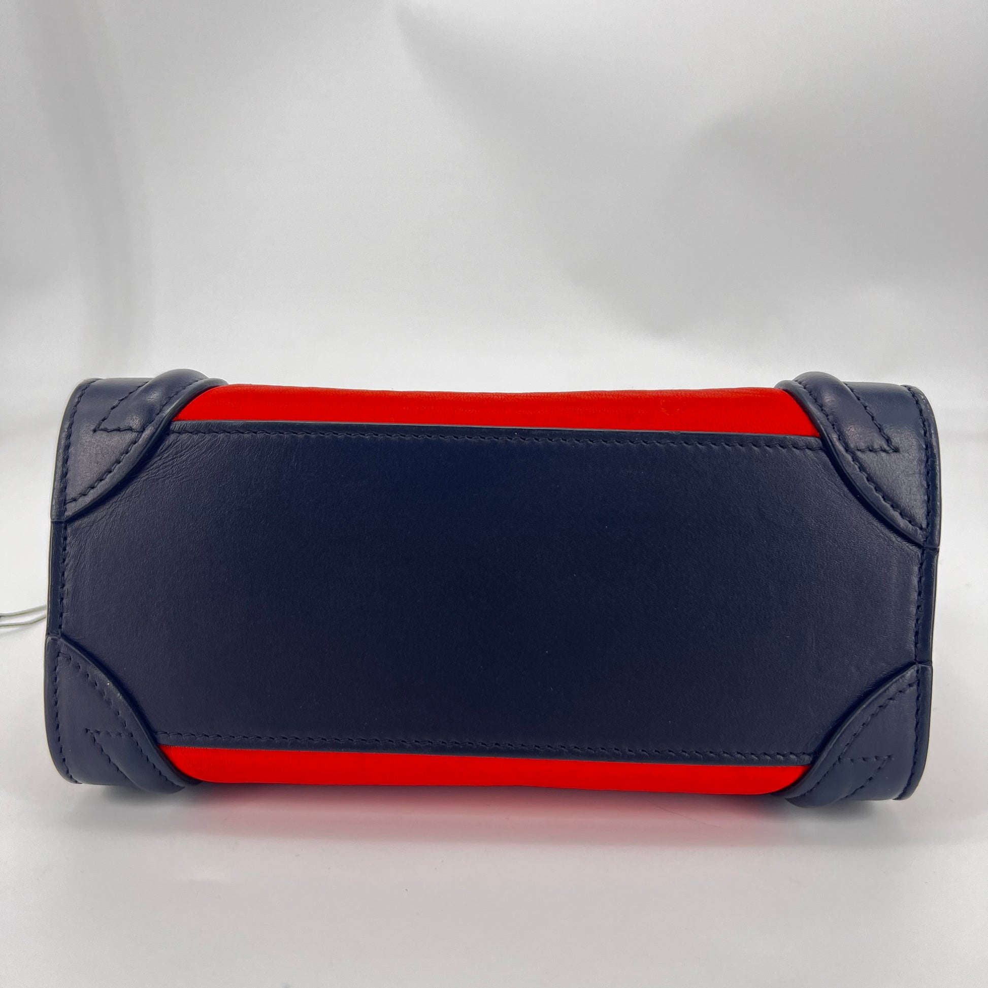 Tricolor Luggage Bag Leather Nano