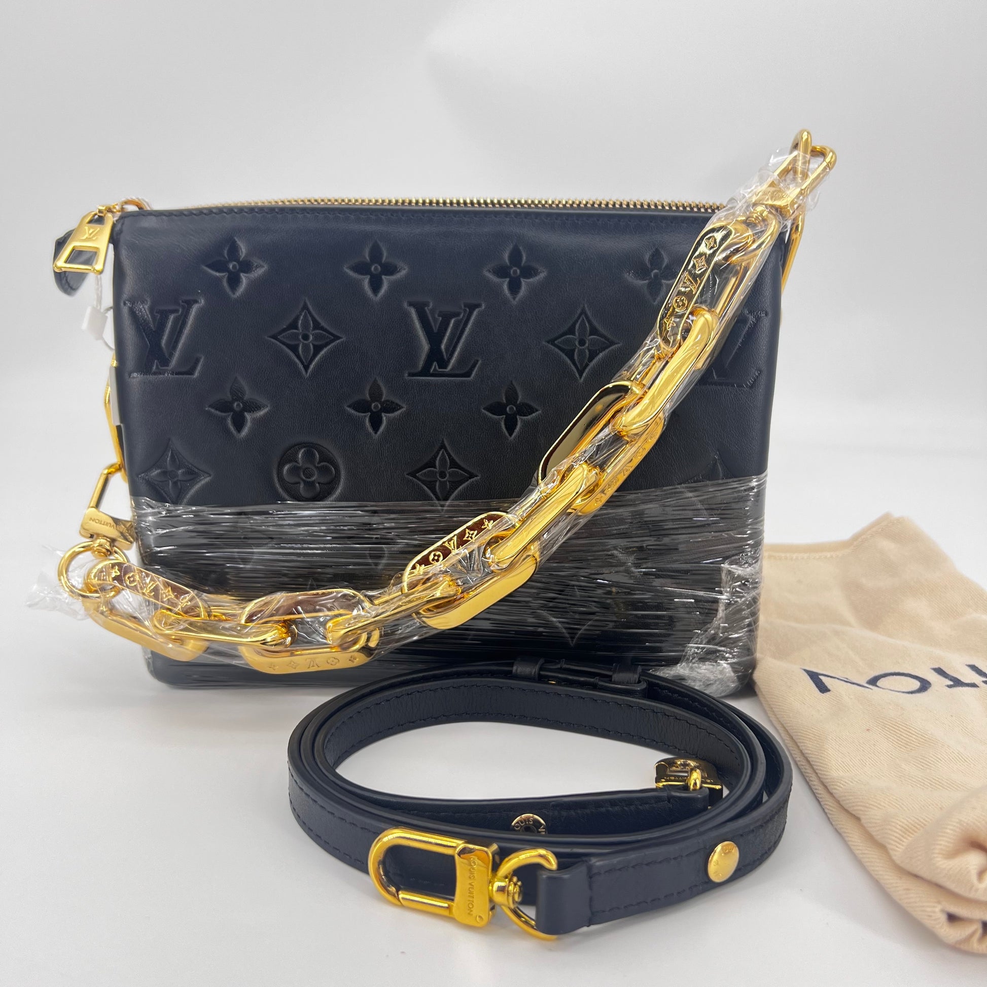Coussin Bag Monogram Embossed Lambskin PM - twins