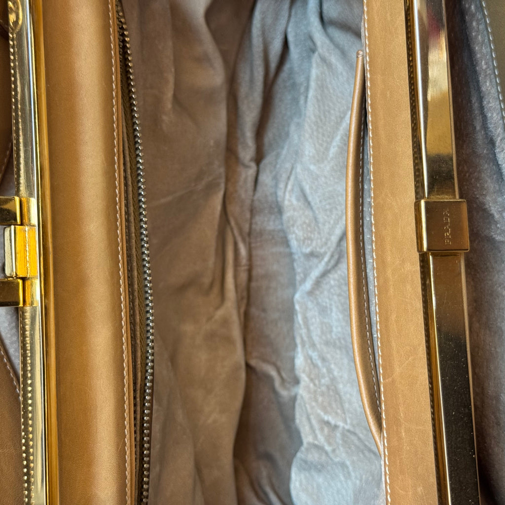 Enameled Metal Top Handle Bag
