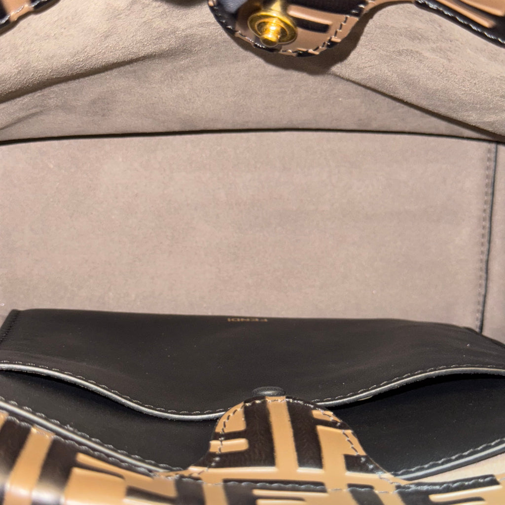 Flip Grace Tote Leather with Zucca Embossed Detail Regular