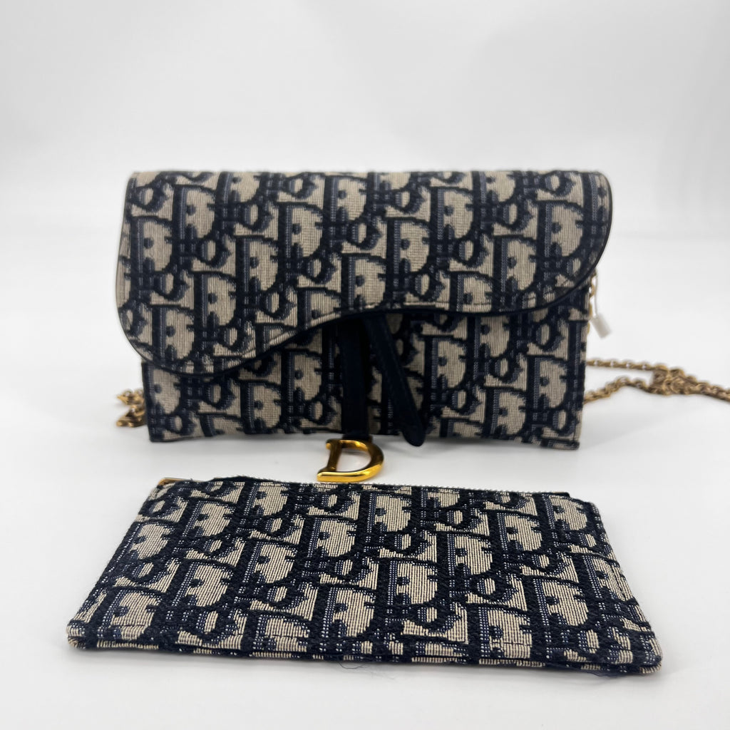 Saddle Chain Wallet Oblique Canvas - twins