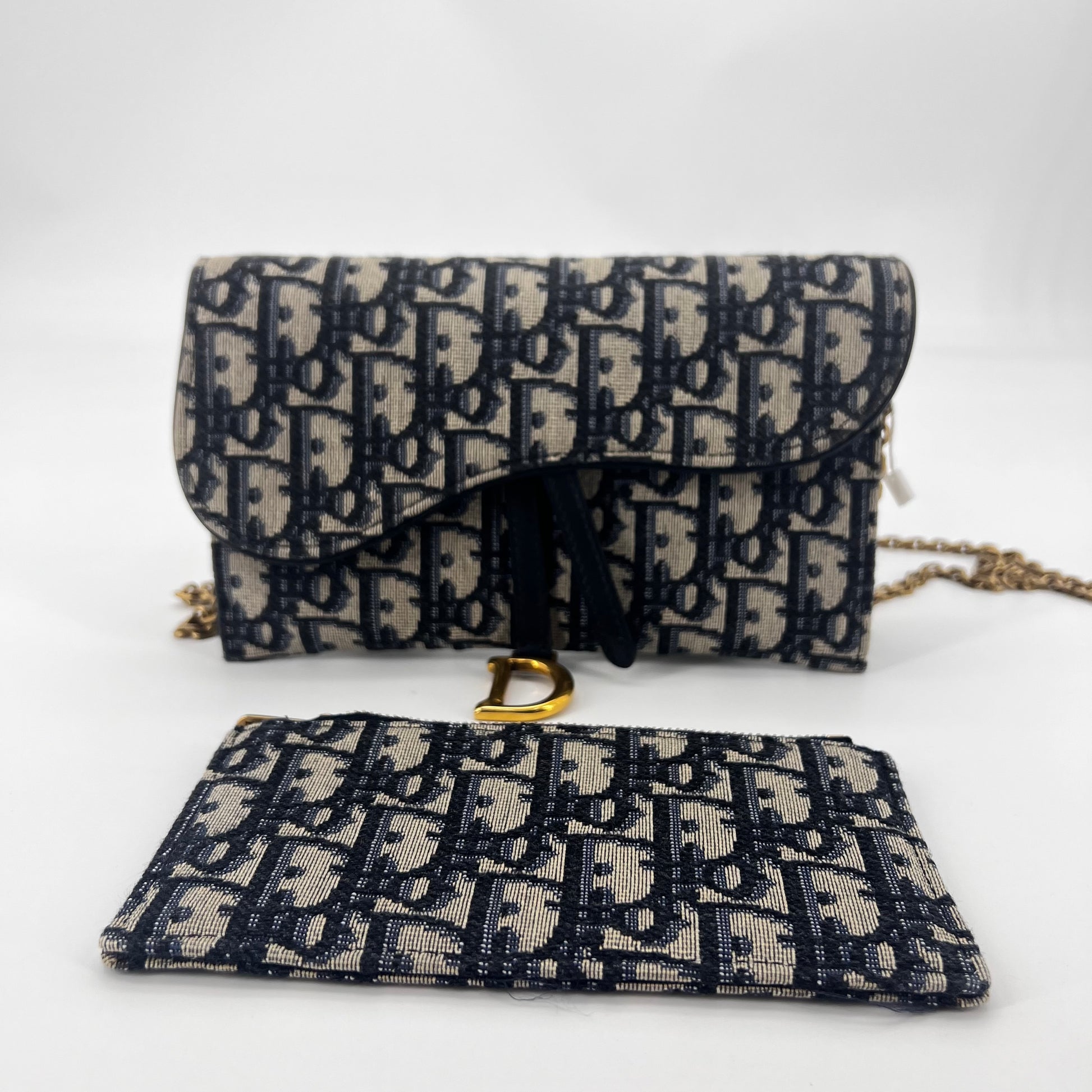 Saddle Chain Wallet Oblique Canvas - twins