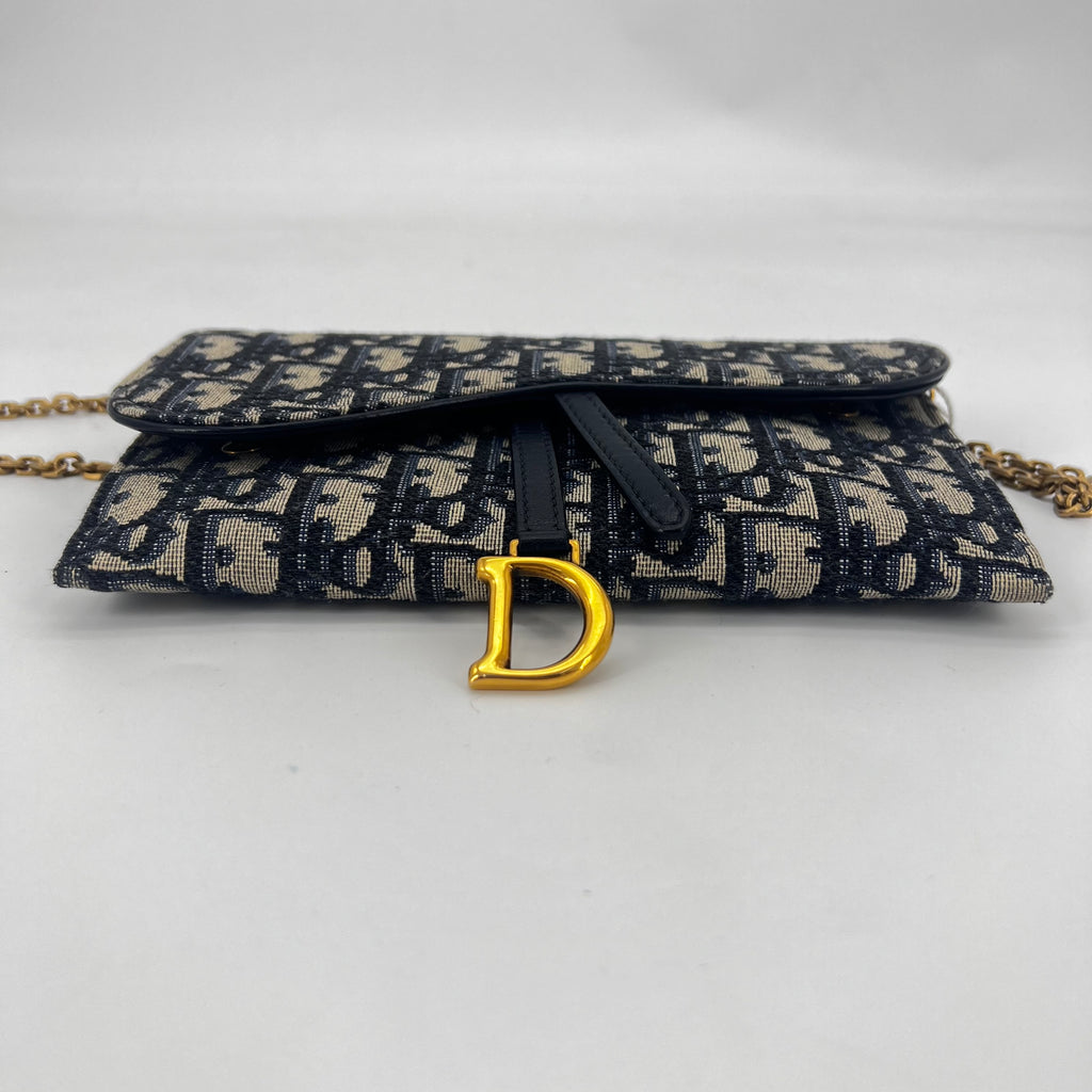 Saddle Chain Wallet Oblique Canvas - twins