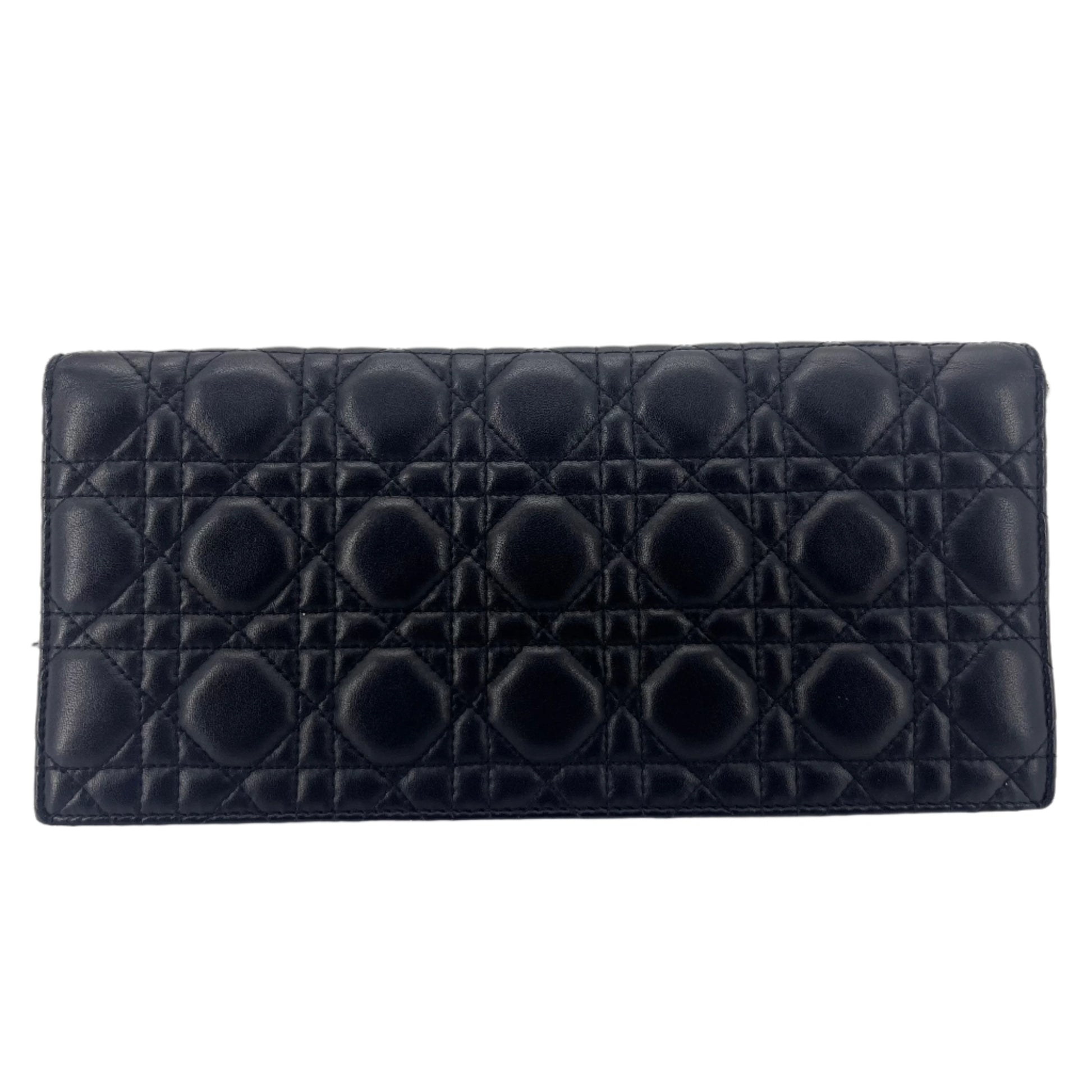 Lady Dior Convertible Chain Clutch Cannage Quilt Leather Long Twins