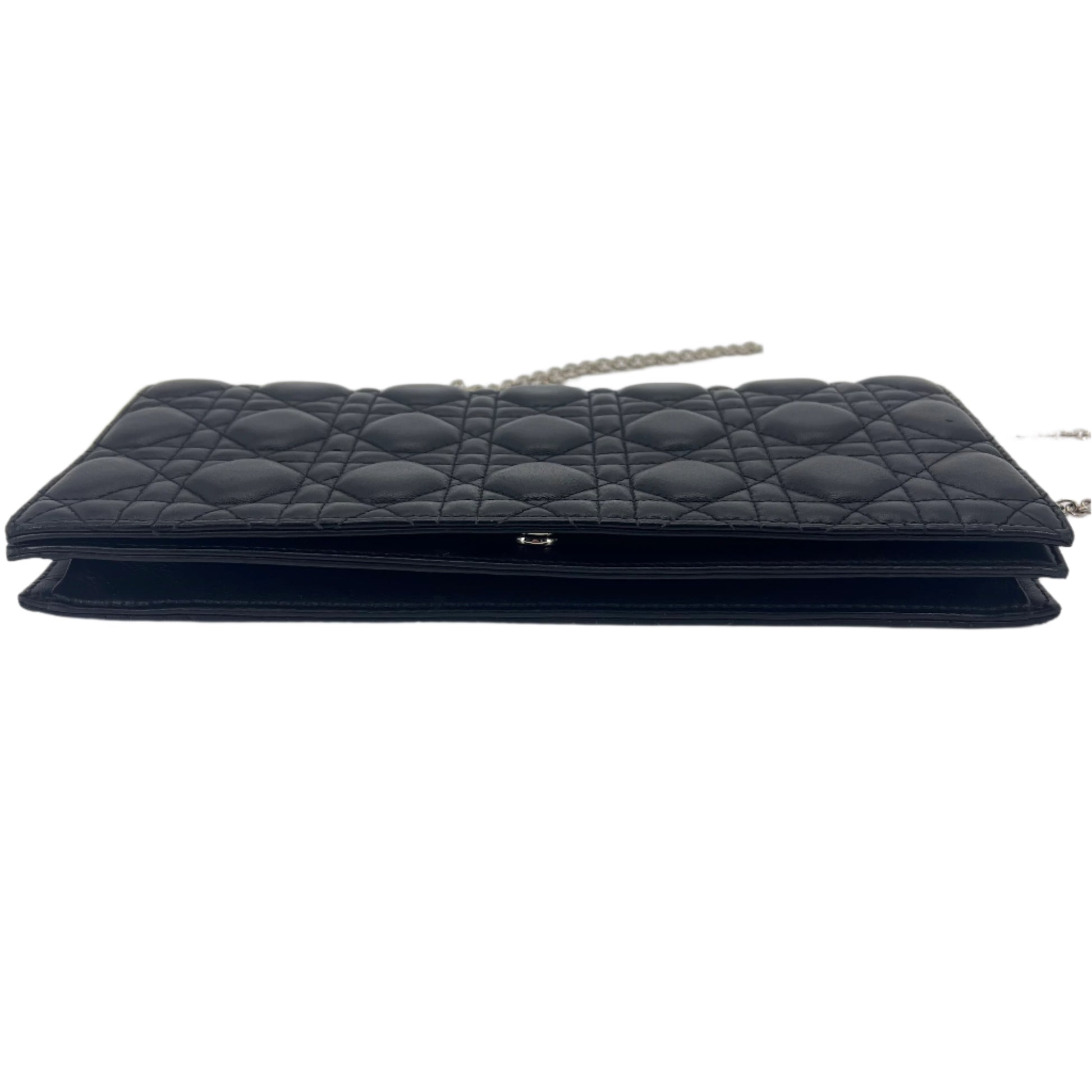 Lady Dior Convertible Chain Clutch Cannage Quilt Leather Long Twins
