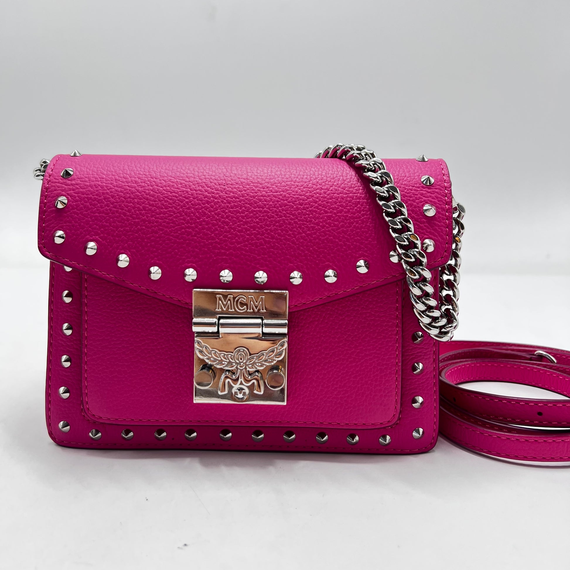 Calfskin Studded Mini Patricia Crossbody Bag Twins