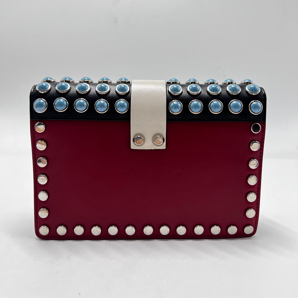 Elektra Shoulder Bag Studded Printed Leather Small Twins