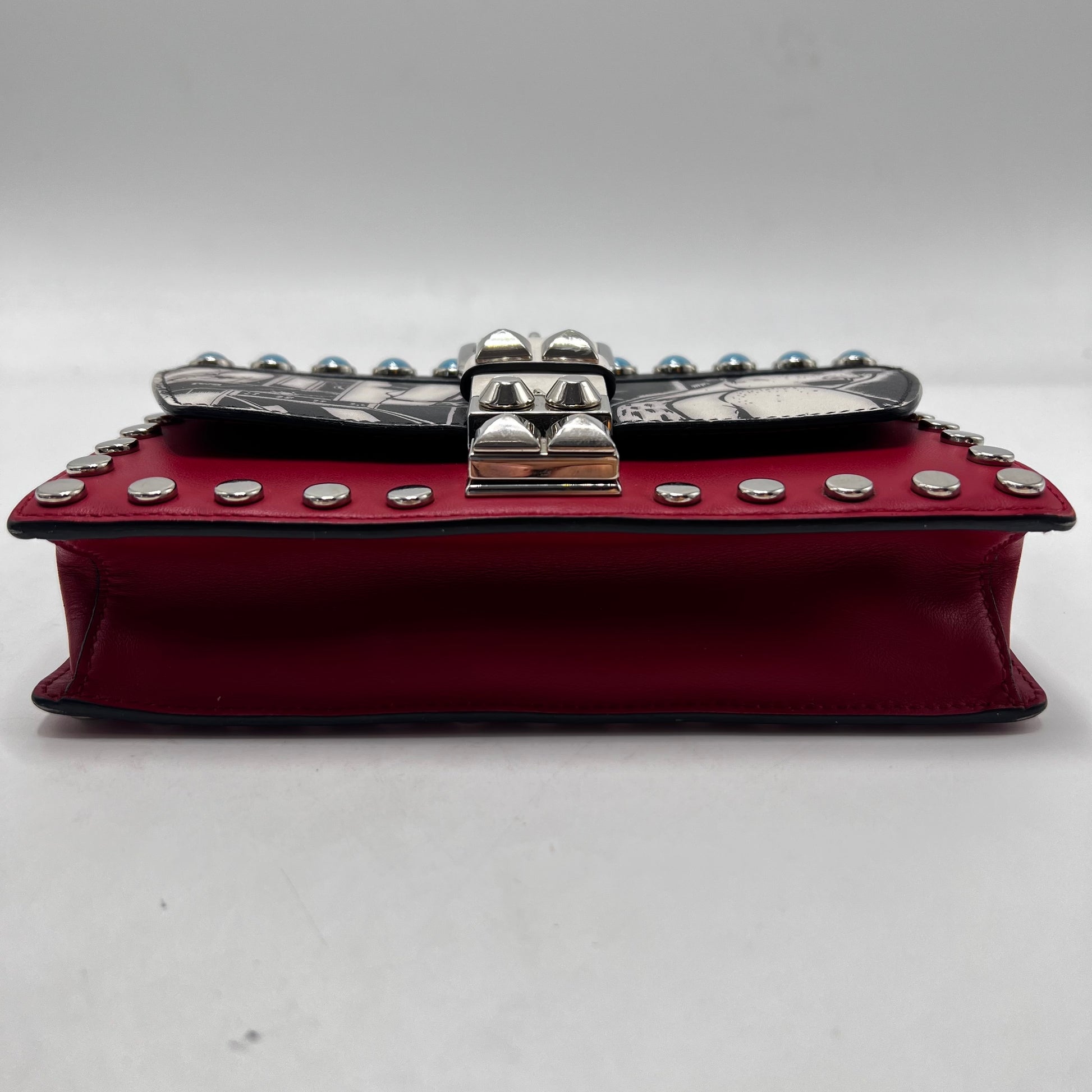 Elektra Shoulder Bag Studded Printed Leather Small Twins