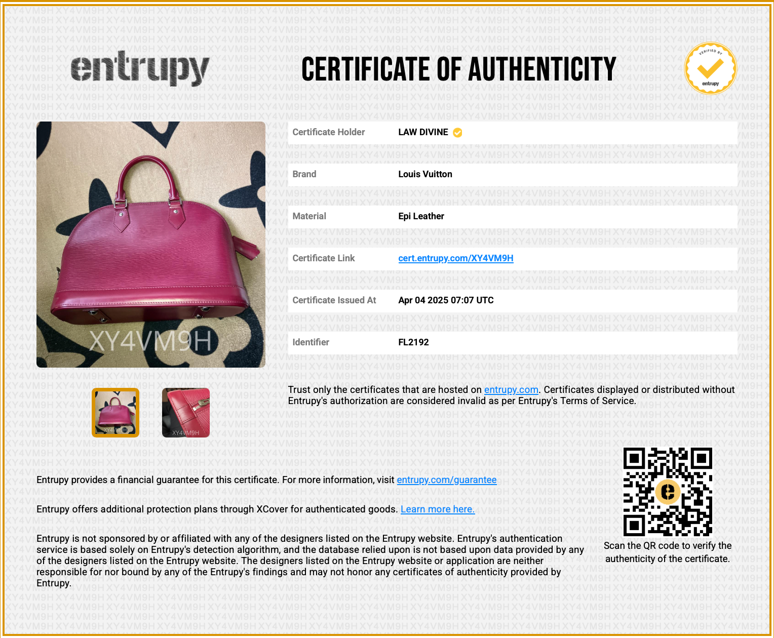 Alma Handbag Epi Leather PM