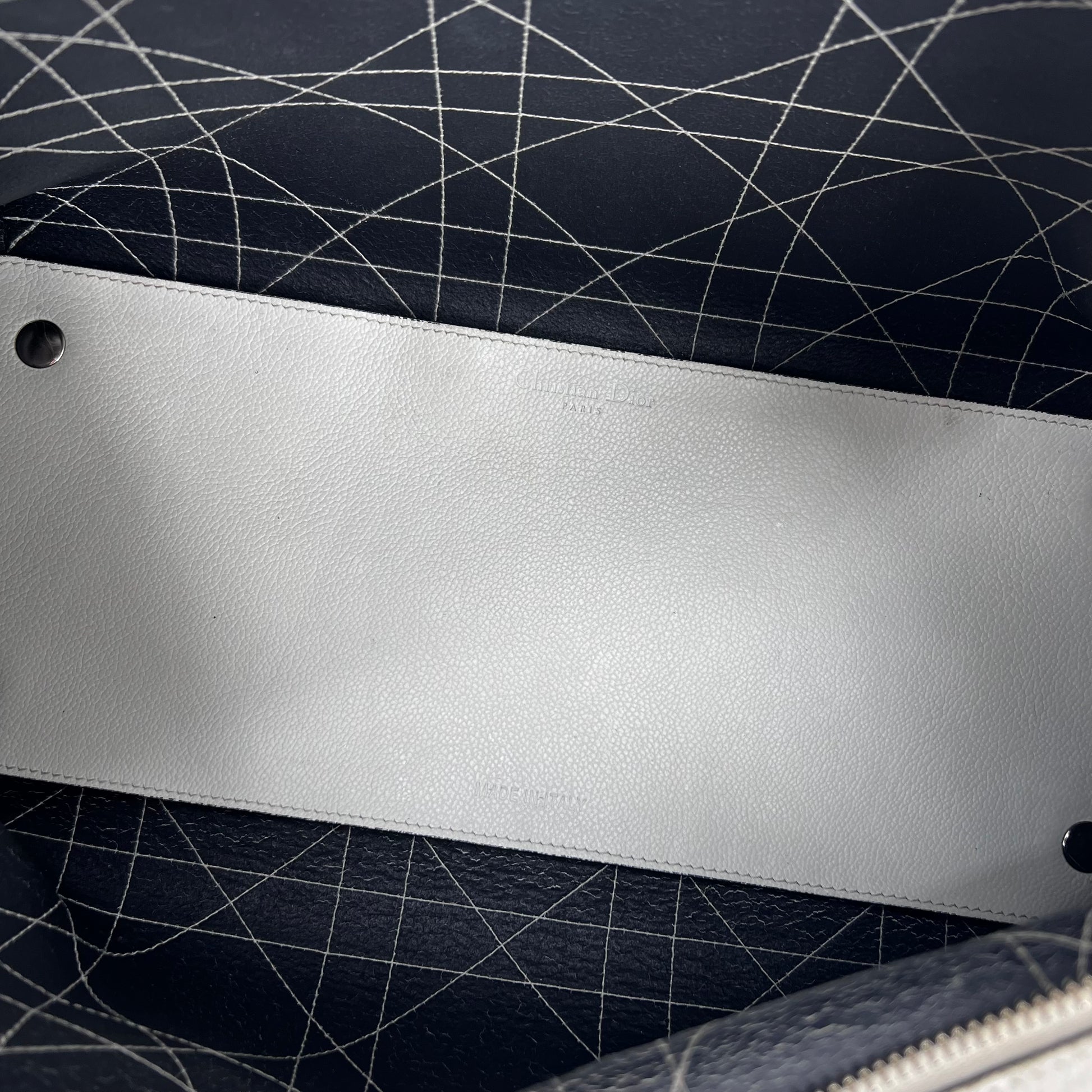 White  Cannage Leather Ultra Dior Tote twins