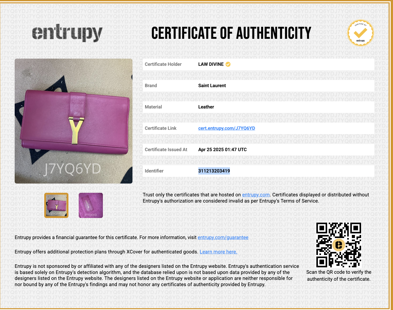 Classic Y Chain Wallet Leather