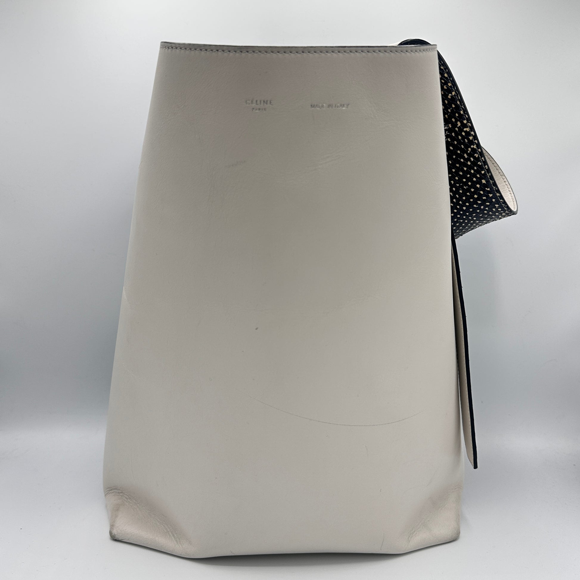 Twisted Cabas Tote Leather with Python Small