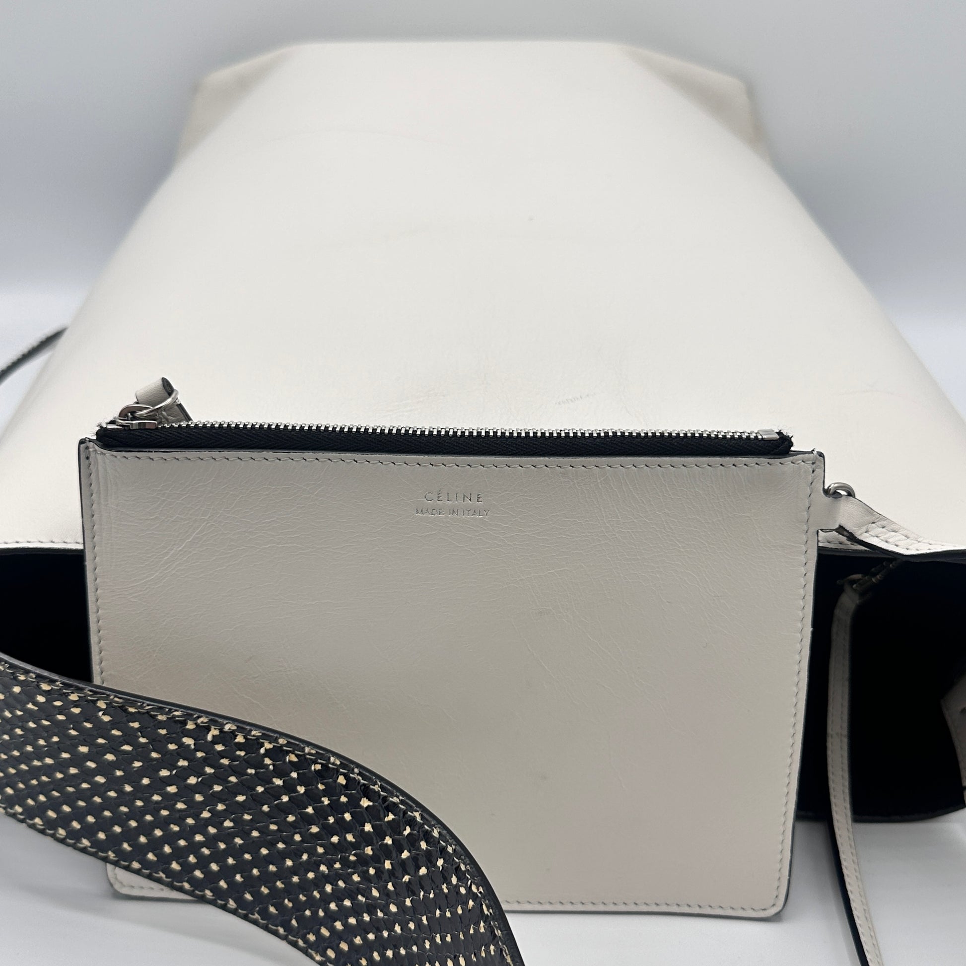 Twisted Cabas Tote Leather with Python Small