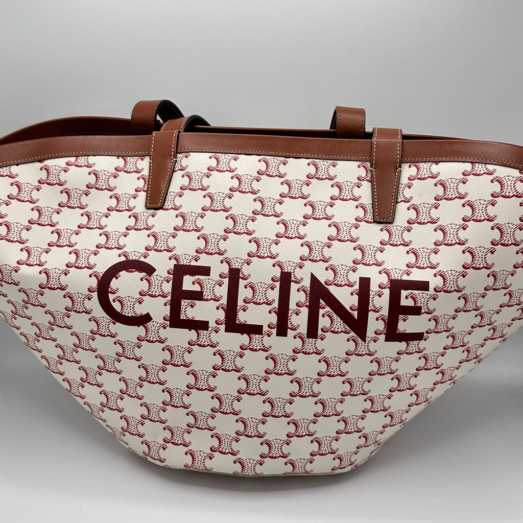 Calfskin Canvas Triomphe Large Couffin White