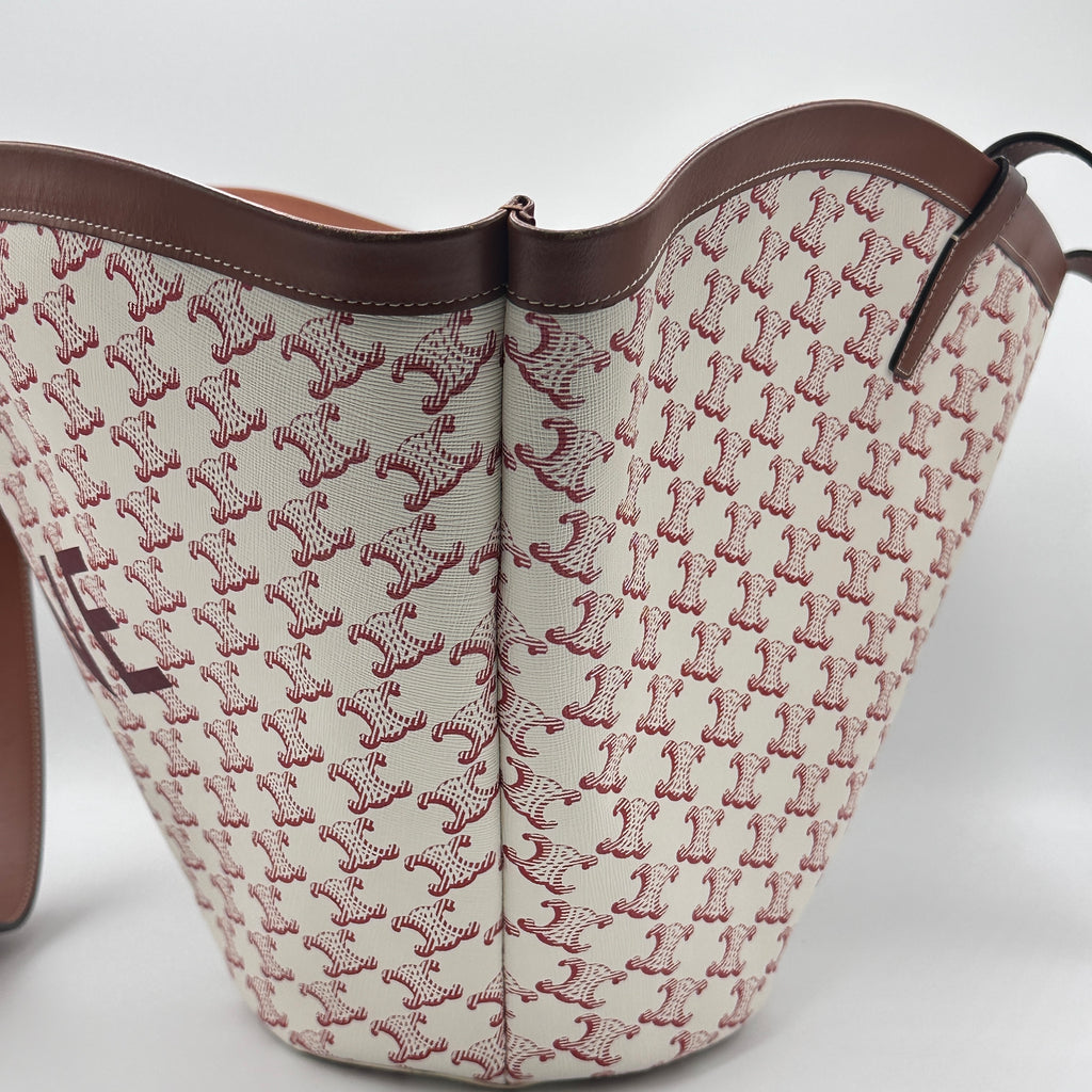 Calfskin Canvas Triomphe Large Couffin White