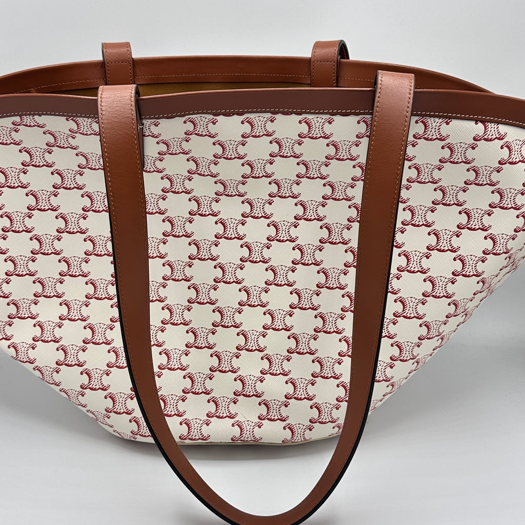 Calfskin Canvas Triomphe Large Couffin White