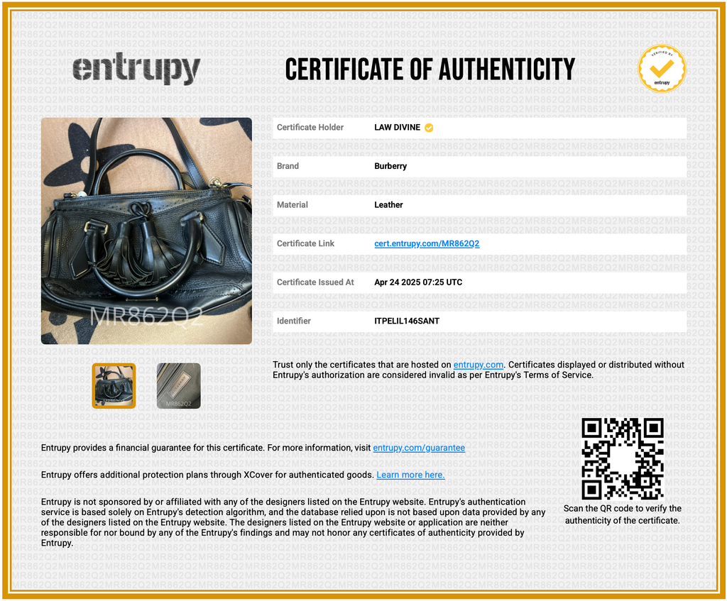 Burberry Black Brogue Leather Tassel Satchel