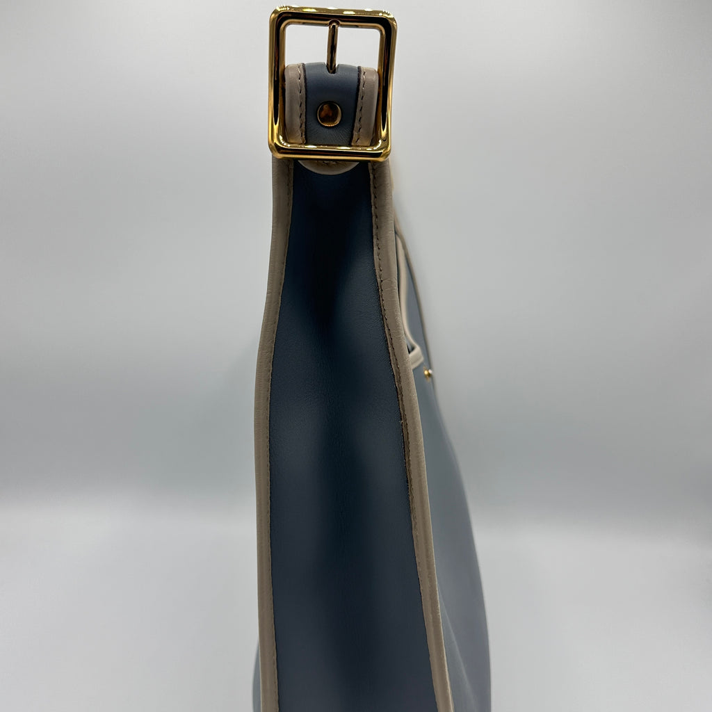 Sophia Anagram Sky Blue Leather Shoulder Bag