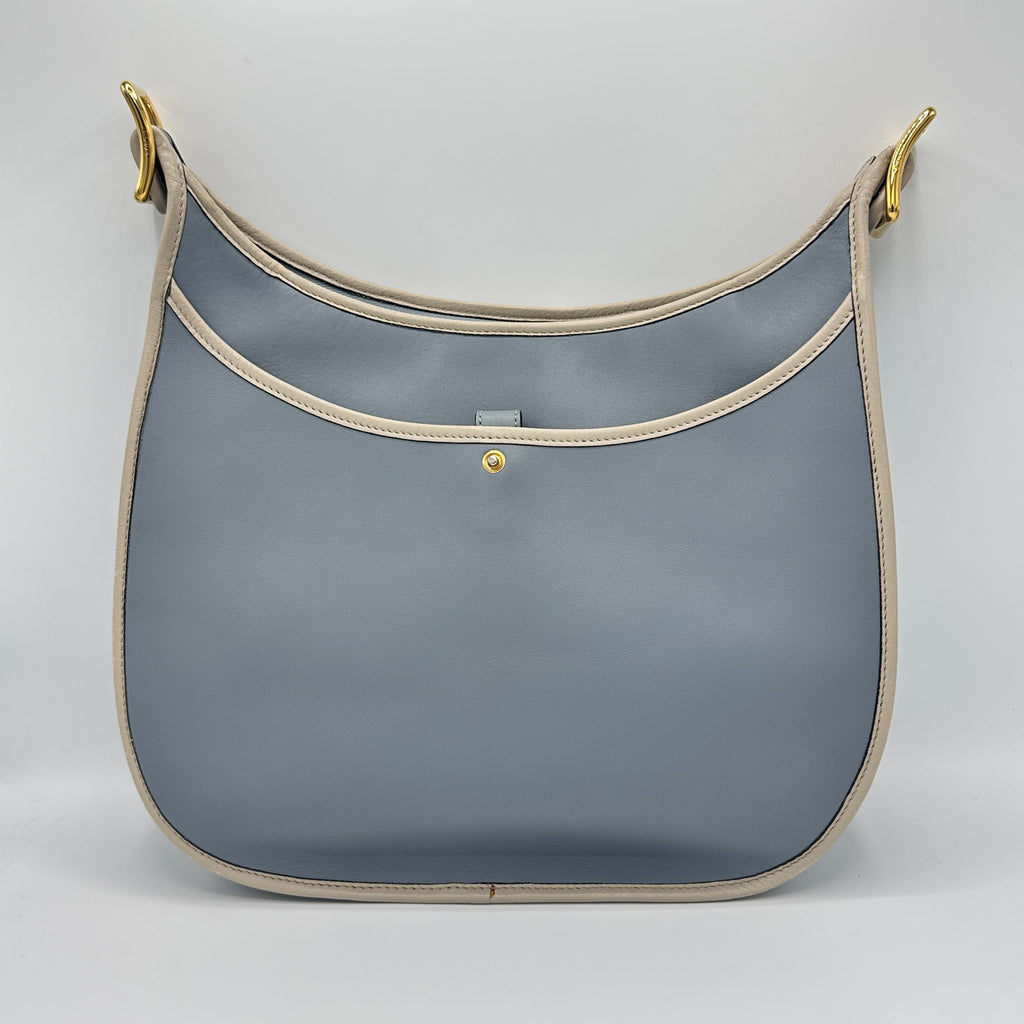 Sophia Anagram Sky Blue Leather Shoulder Bag