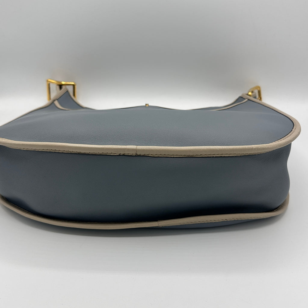 Sophia Anagram Sky Blue Leather Shoulder Bag